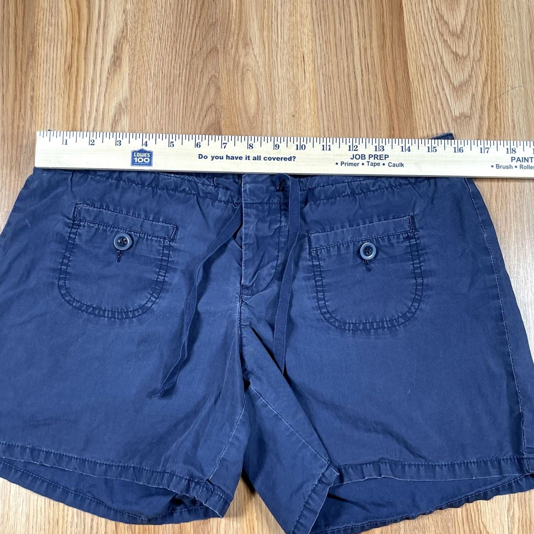 Gap Gap Shorts Womens Size 6 Navy Blue Chino Khaki 100% Cotton Flat Front Pockets Size 28" / US 6 / IT 42 - 3 Thumbnail