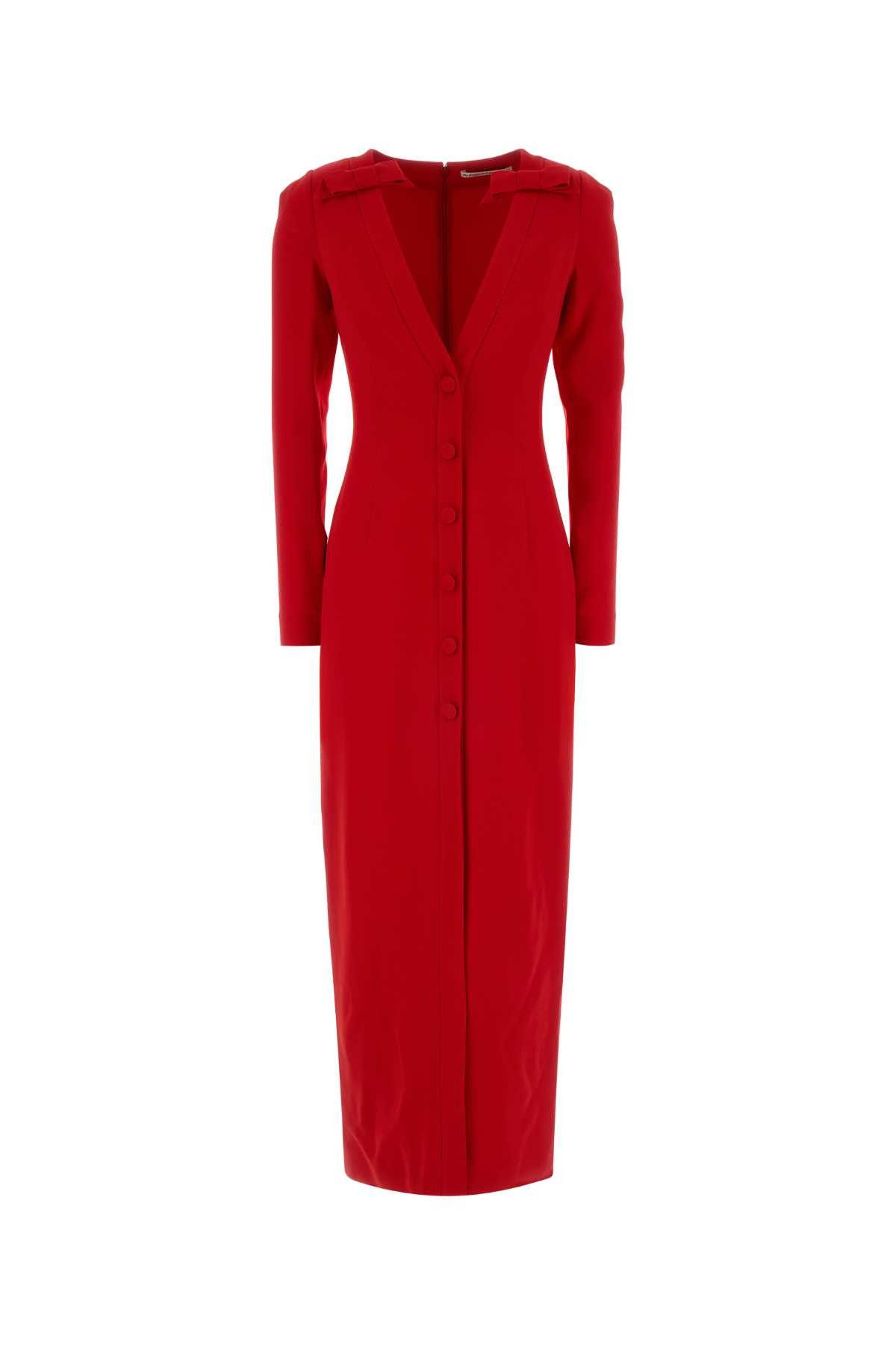 Alessandra Rich Red Cady Long Dress Size M / US 6-8 / IT 42-44 - 1 Thumbnail