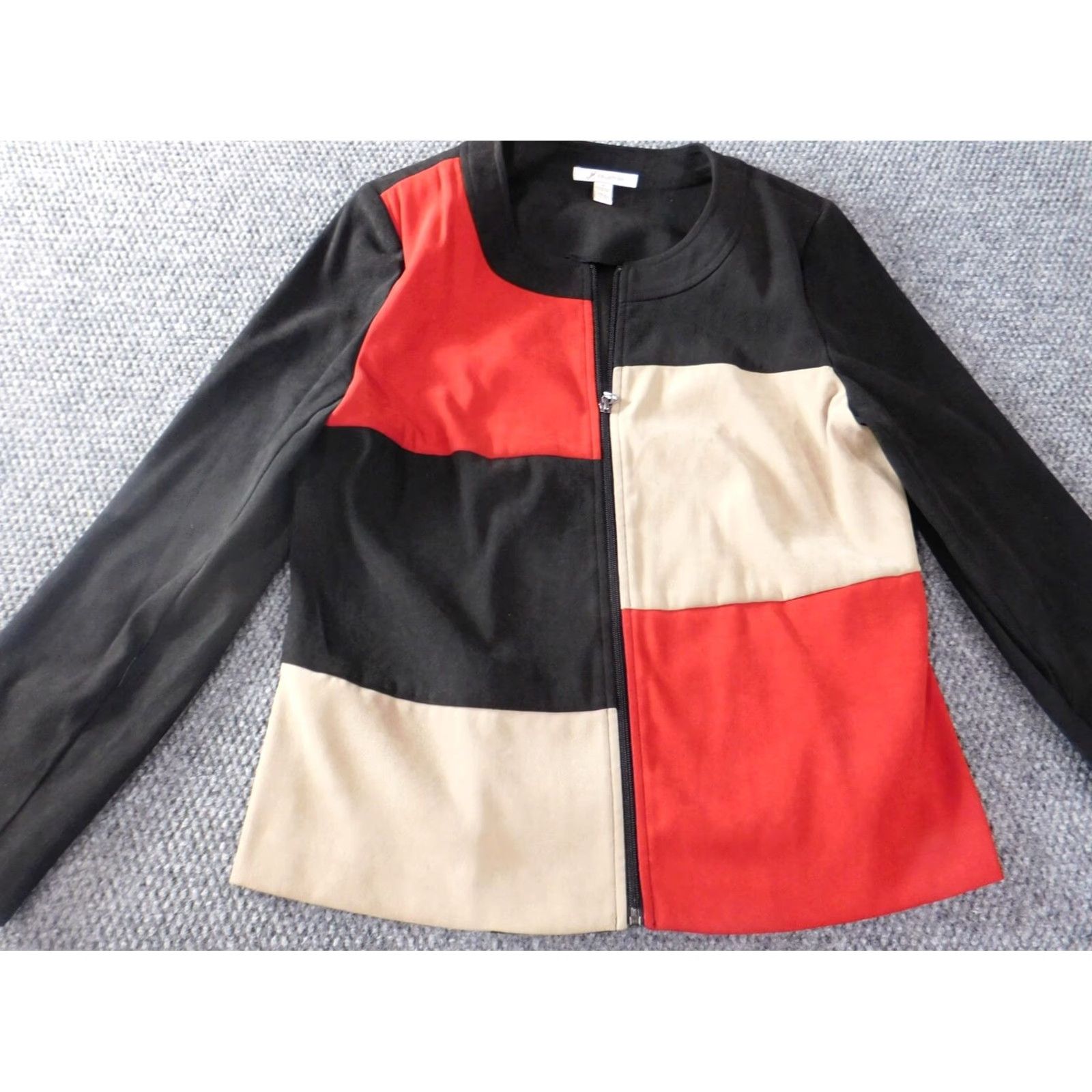 JM Collection JM Collection Womens Jacket 12 Red Full Zip Casual Stretch Jacket Women Long Sleeve Solid Red Embroidered Peanuts Fall Spring Regular Size 12 Mens? Size XL / US 12-14 / IT 48-50 - 4 Thumbnail