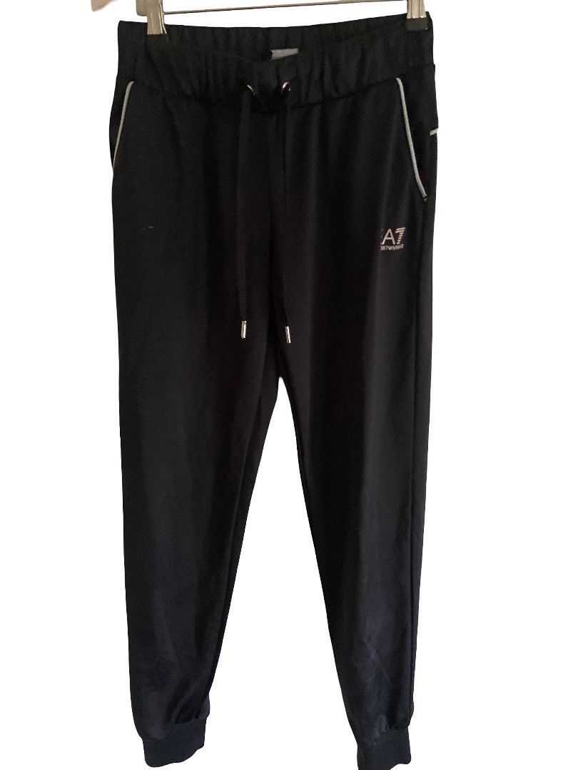 Designer × Emporio Armani EA7 Emporio Armani black sweatpants XS tapered pockets Size US 32 / EU 48 - 1 Thumbnail