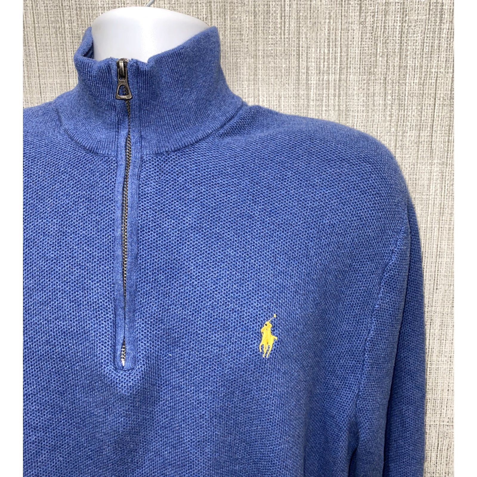 Polo Ralph Lauren Polo Ralph Lauren Sweater 1/2 Zip Pullover Mens XL Blue Cotton Pima Size US XL / EU 56 / 4 - 2 Thumbnail