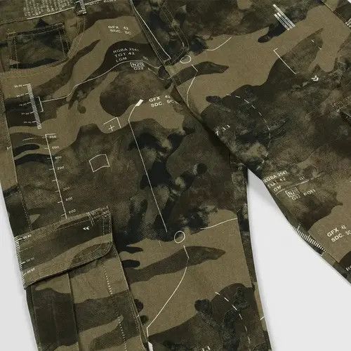 Jean camo pattern cargo distressed pants Size US 32 / EU 48 - 3 Thumbnail