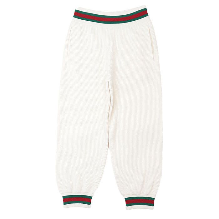 Gucci Gucci Gucci Sheer Line Web Stripe Wool Knit Pants Cotton Bottoms DUTY FREE for USA Size ONE SIZE - 1 Thumbnail