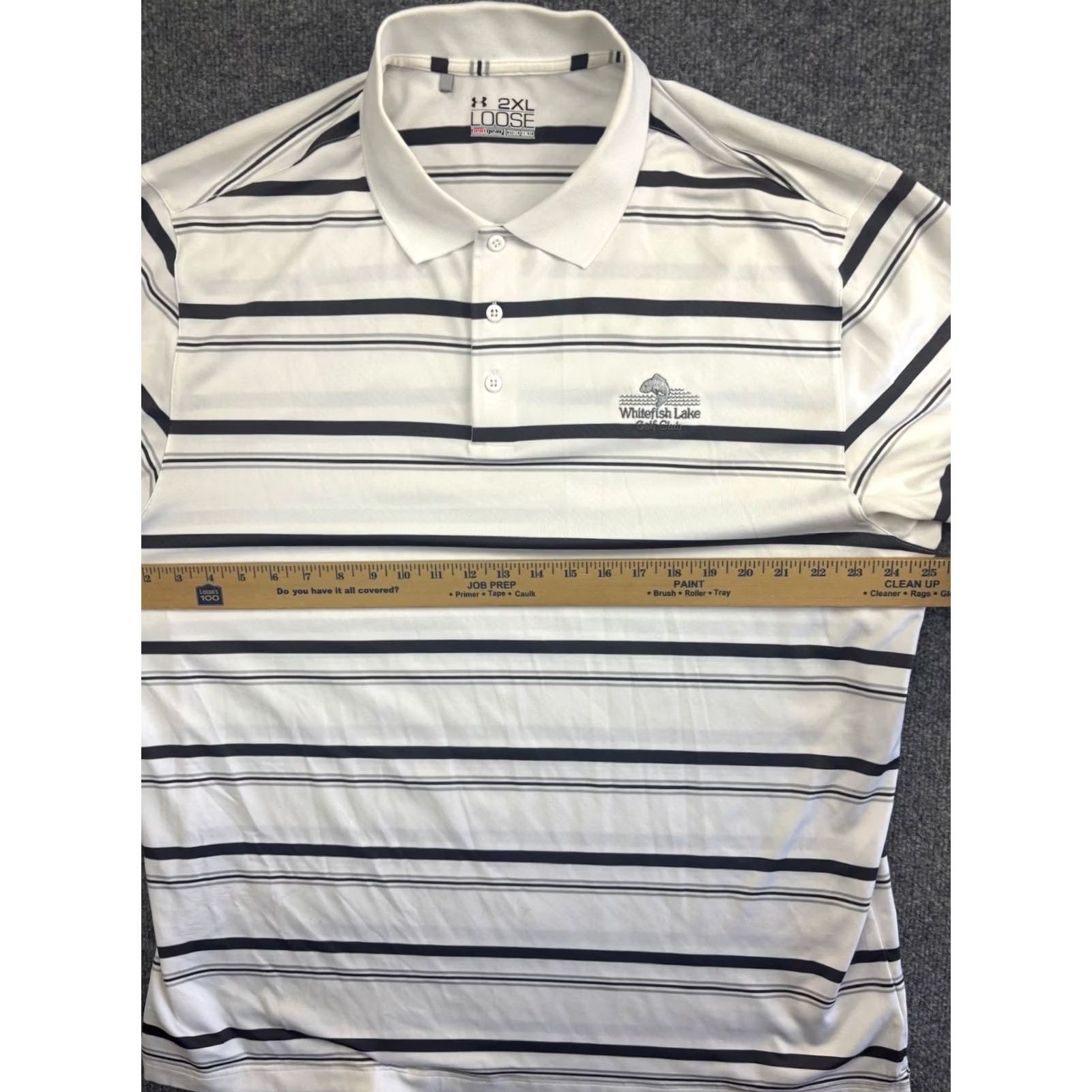 Under Armour Under Armour Polo Shirt Men's 2XL Loose Heat Gear White Black Stripe Polo Shirts White Nike? Size US XXL / EU 58 / 5 - 5 Thumbnail