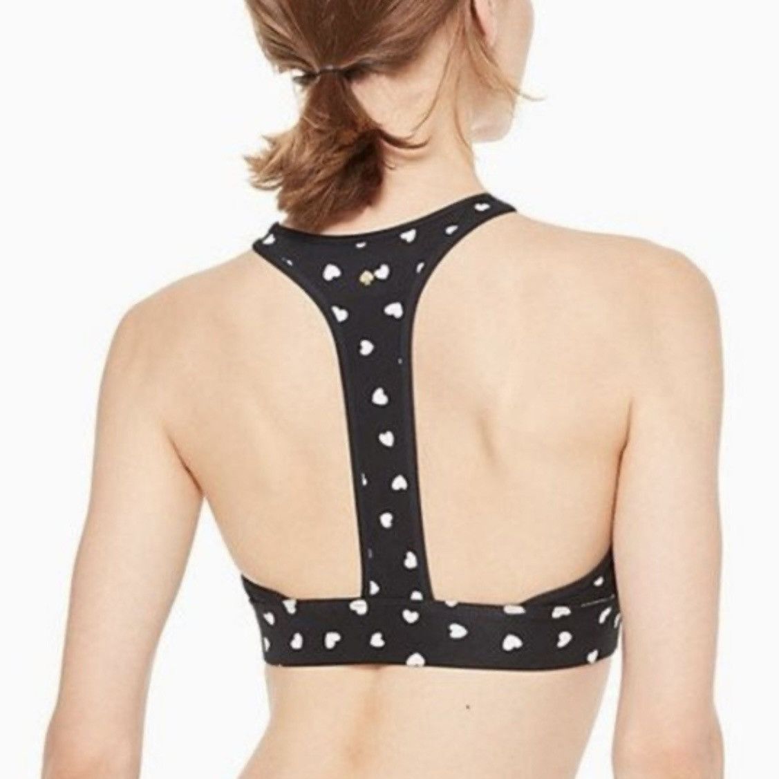 Kate Spade KATE SPADE Black White Polka Heartbeat Scallop Sports Bra Size M / US 6-8 / IT 42-44 - 4 Thumbnail