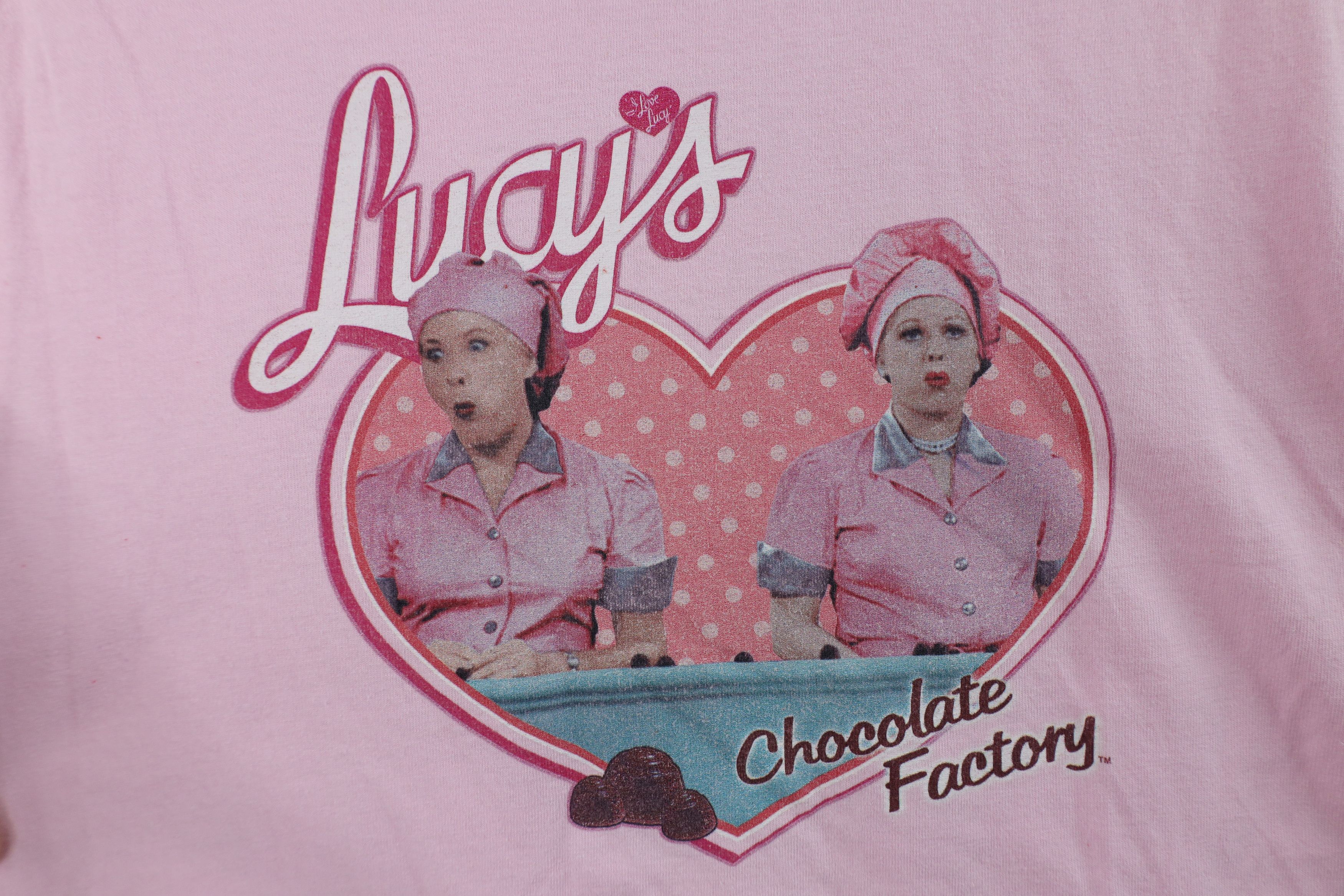 Vintage Vintage 90s I Love Lucy Chocolate Short Sleeve T-Shirt Size S / US 4 / IT 40 - 4 Thumbnail