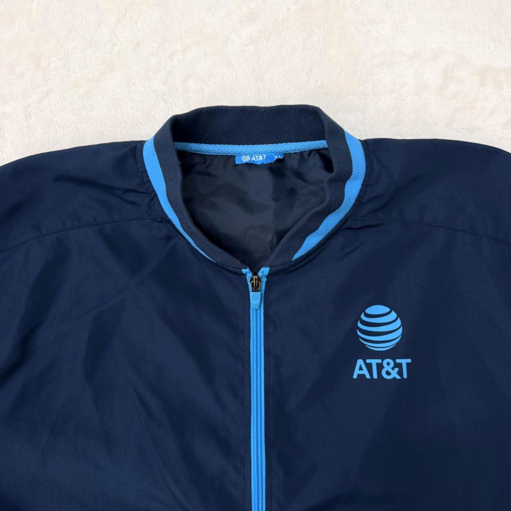 Vintage AT&T Jacket Mens XL Blue Microfiber Full Zip Windbreaker Logo Workwear Casual Size US XL / EU 56 / 4 - 2 Thumbnail