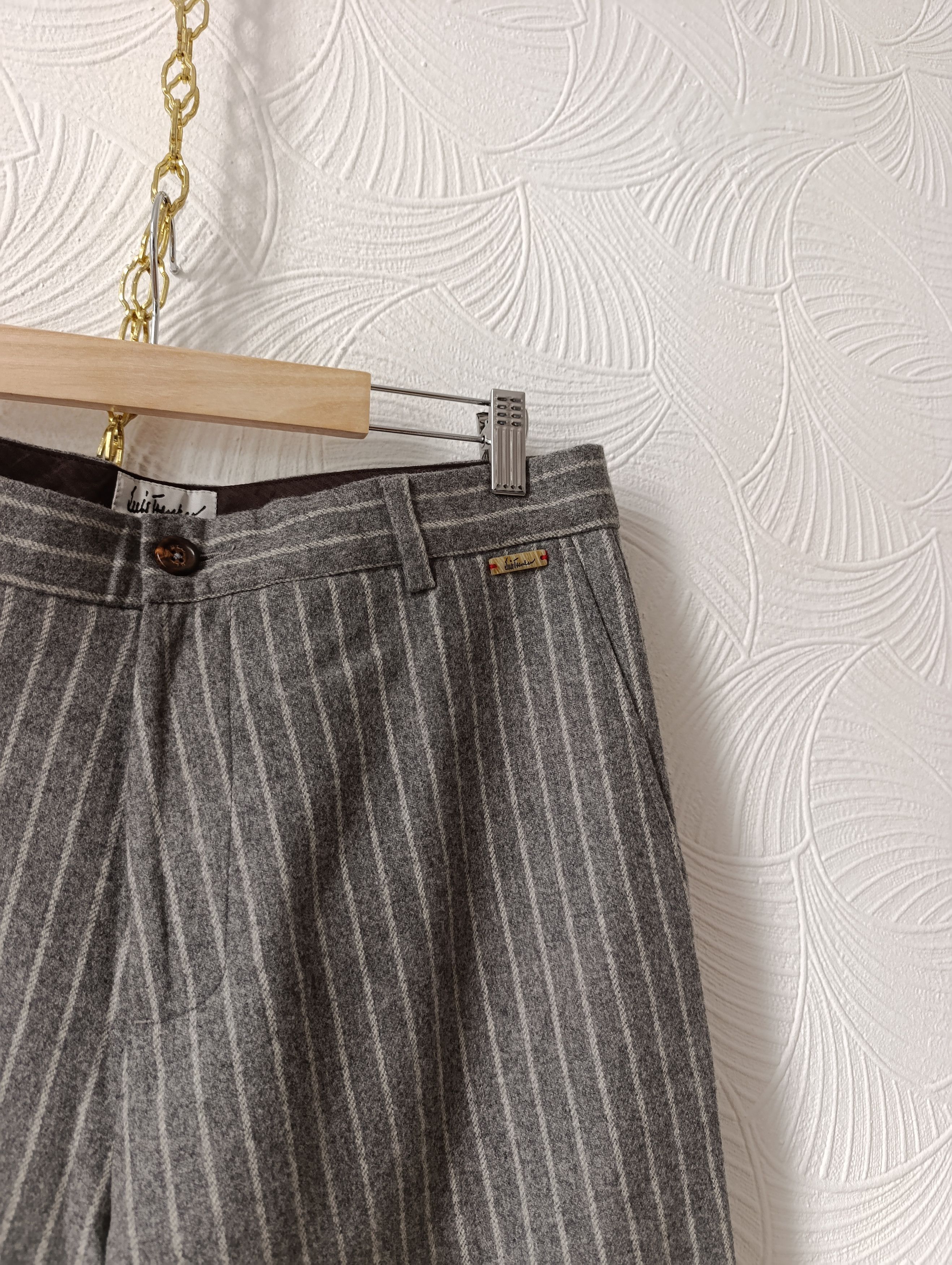 Designer LUIS TRENKER VIRGIN WOOL TROUSERS WITH PINSTRIPE LUBRUNEU Size US 32 / EU 48 - 5 Thumbnail