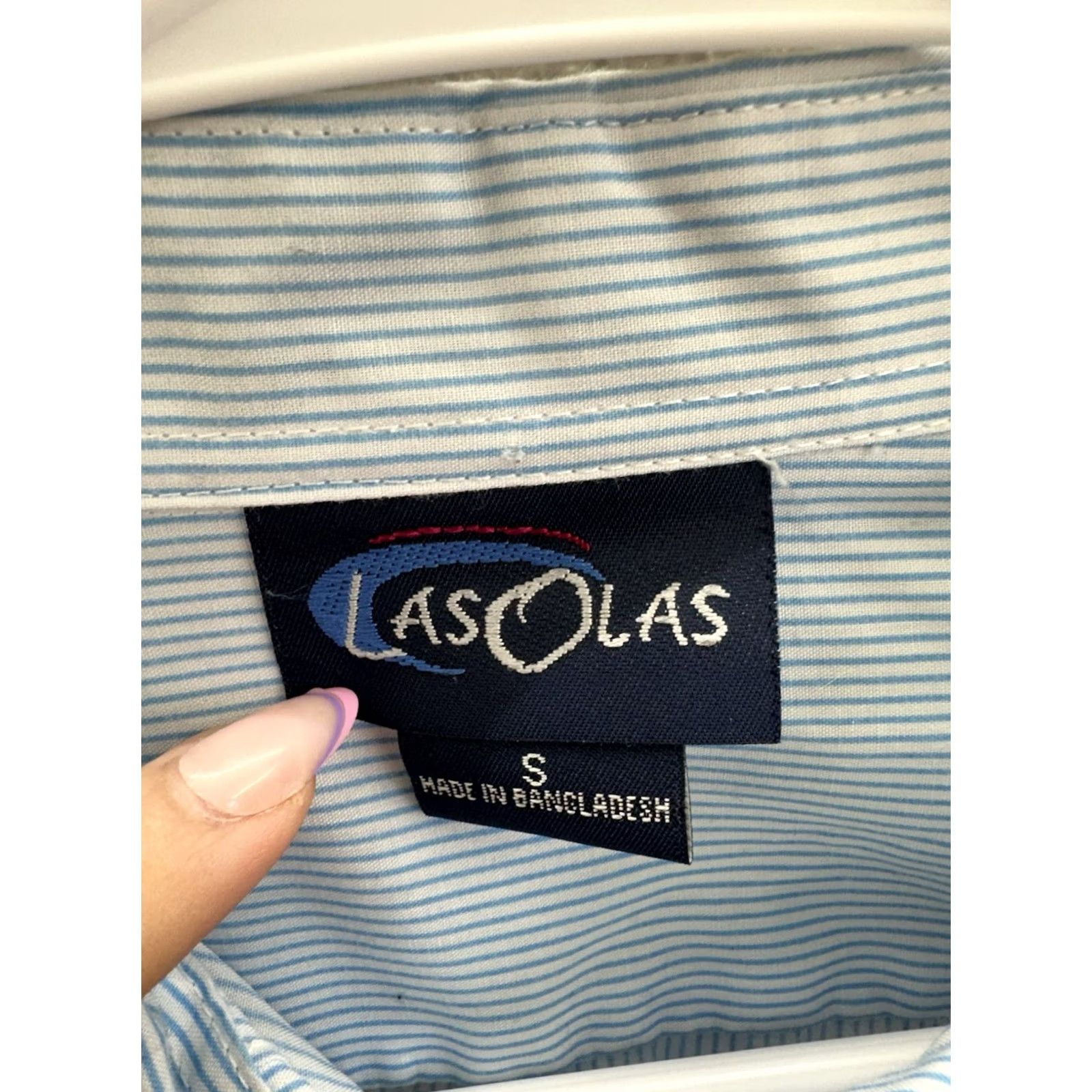 Vintage Las Olas Womens Shirt Size Small Striped Long Sleeve Button Up Beach Theme Size S / US 4 / IT 40 - 4 Thumbnail