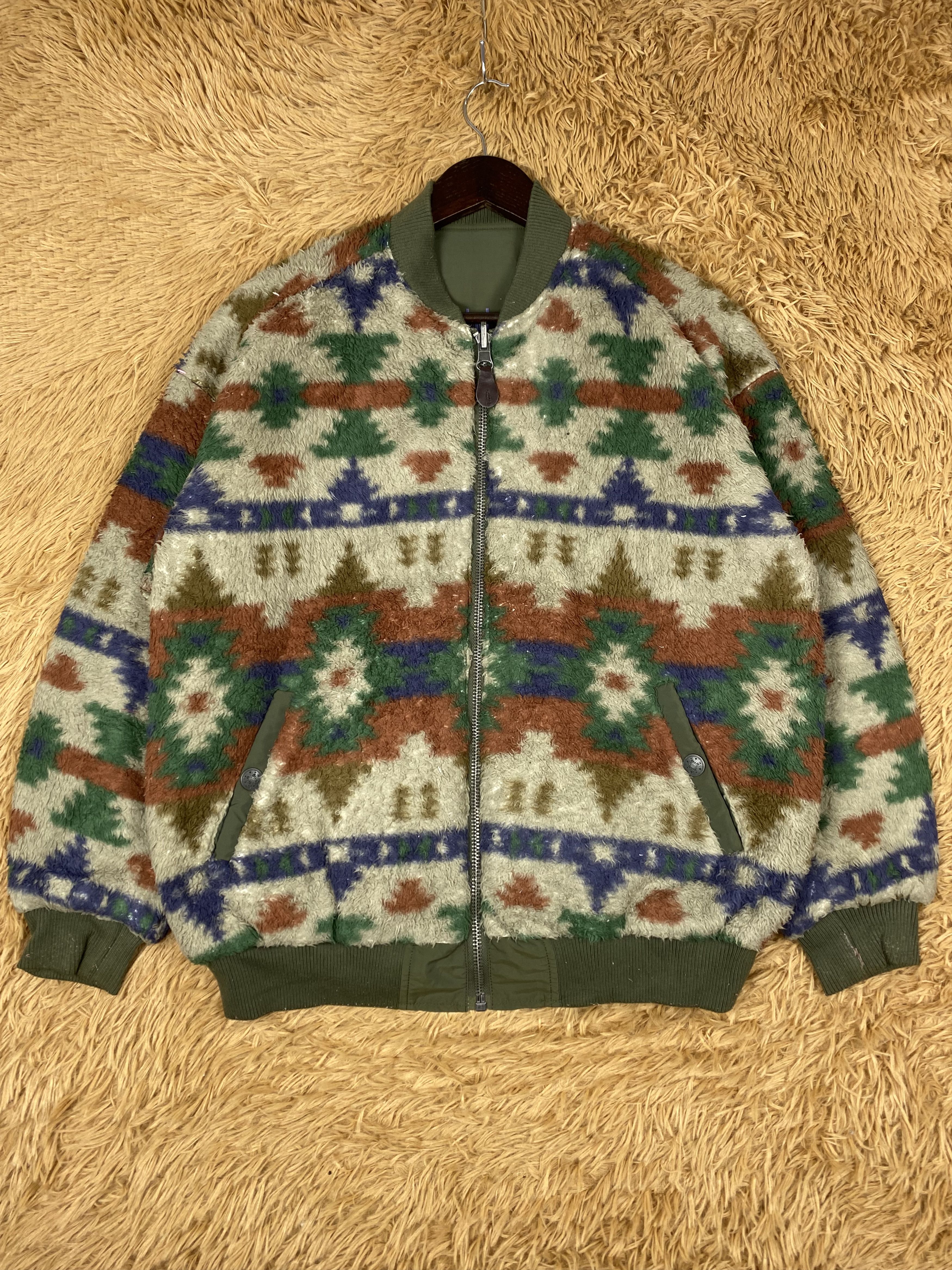 Japanese Brand Vintage Titicaca Fleece Reversible Bombers Jacket DJ0989 Size US S / EU 44-46 / 1 - 1 Thumbnail