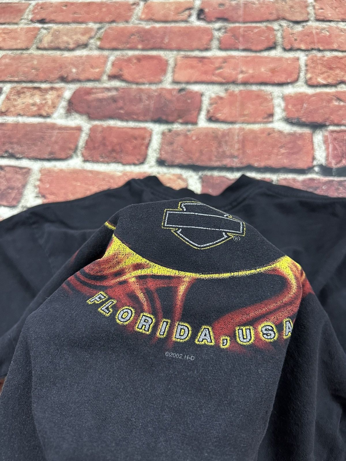 Harley Davidson × Vintage Vintage Harley-Davidson Orlando Double Sided T-Shirt Flames Size US L / EU 52-54 / 3 - 7 Thumbnail