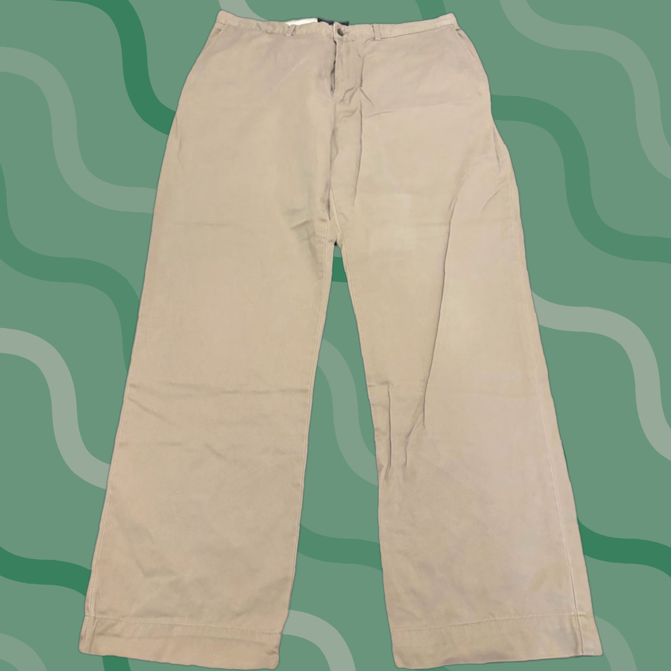 Polo Ralph Lauren VINTAGE Polo Ralph Lauren Pants Khakis 38x32 Men Flat Front Classic Fit Beige Cotton 38 Regular Men Pants Size US M / EU 48-50 / 2 - 1 Thumbnail