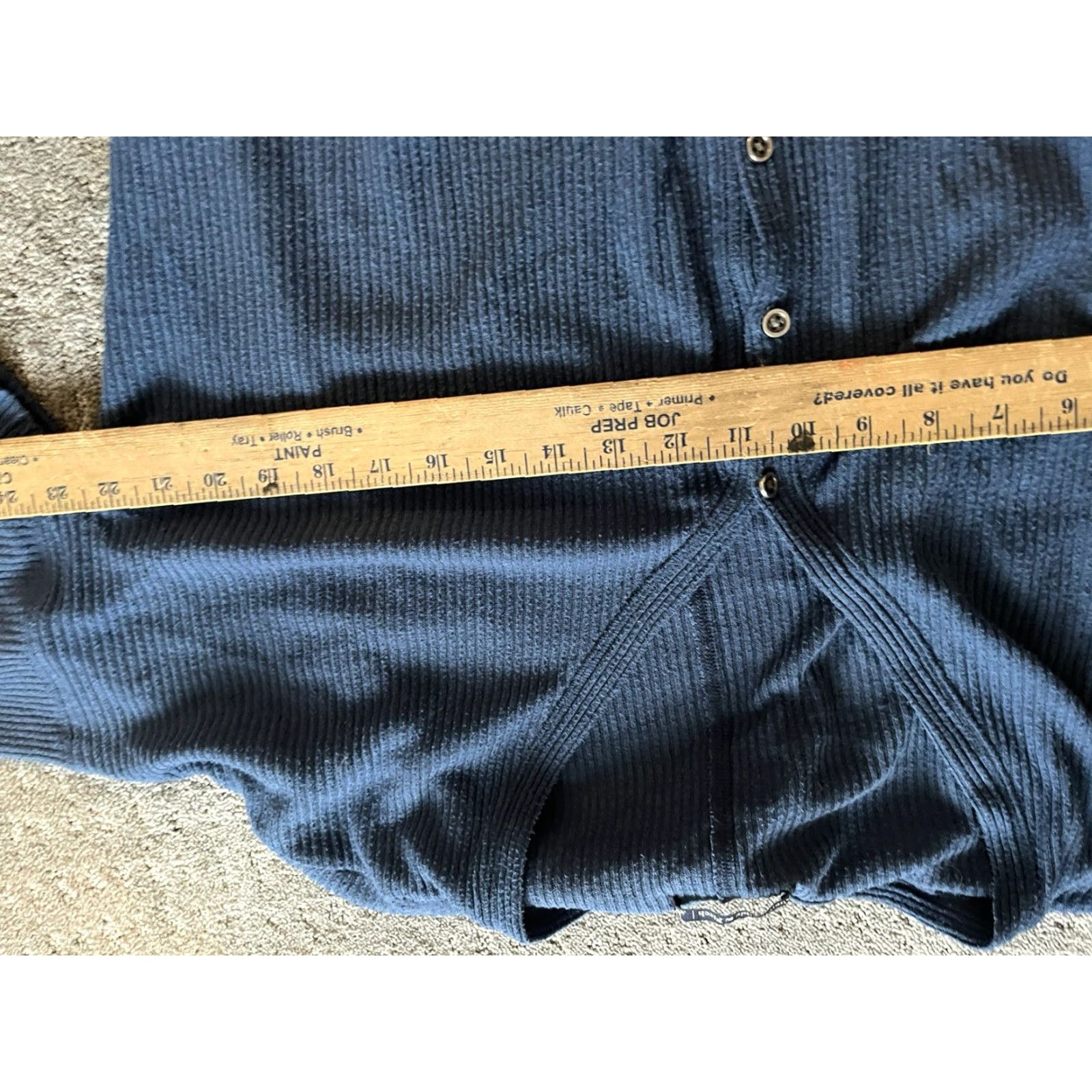 Abercrombie & Fitch Abercrombie & Fitch Cardigan Women L Blue Solid Tie Front Cable-Knit V-Neck Long Sleeve Cotton Blend Knit Size L / US 10 / IT 46 - 4 Thumbnail
