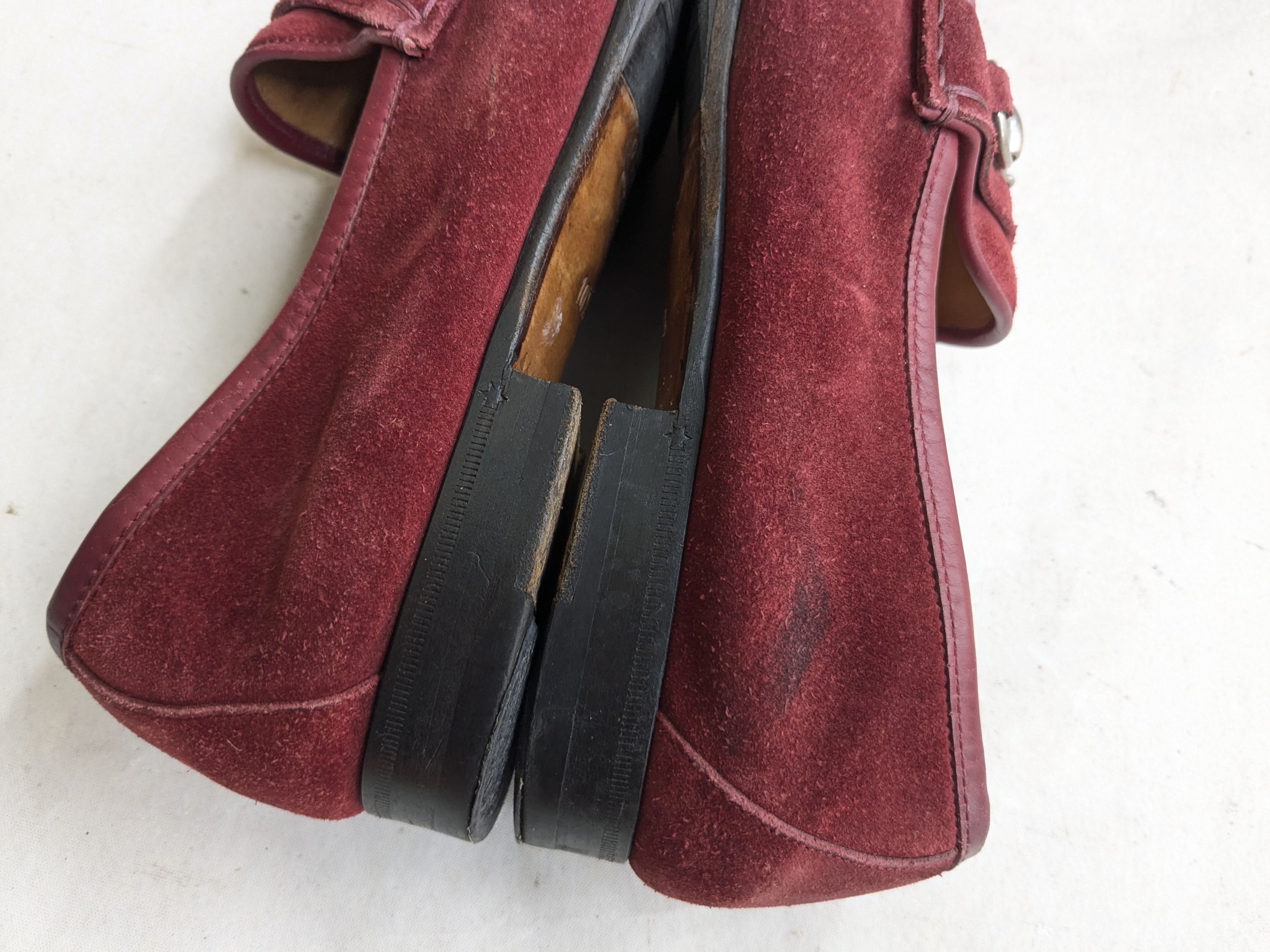 Gucci Gucci Horsebit Loafers Red 10.5 D Suede Leather Italy Slip Size US 10.5 / EU 43-44 - 6 Thumbnail