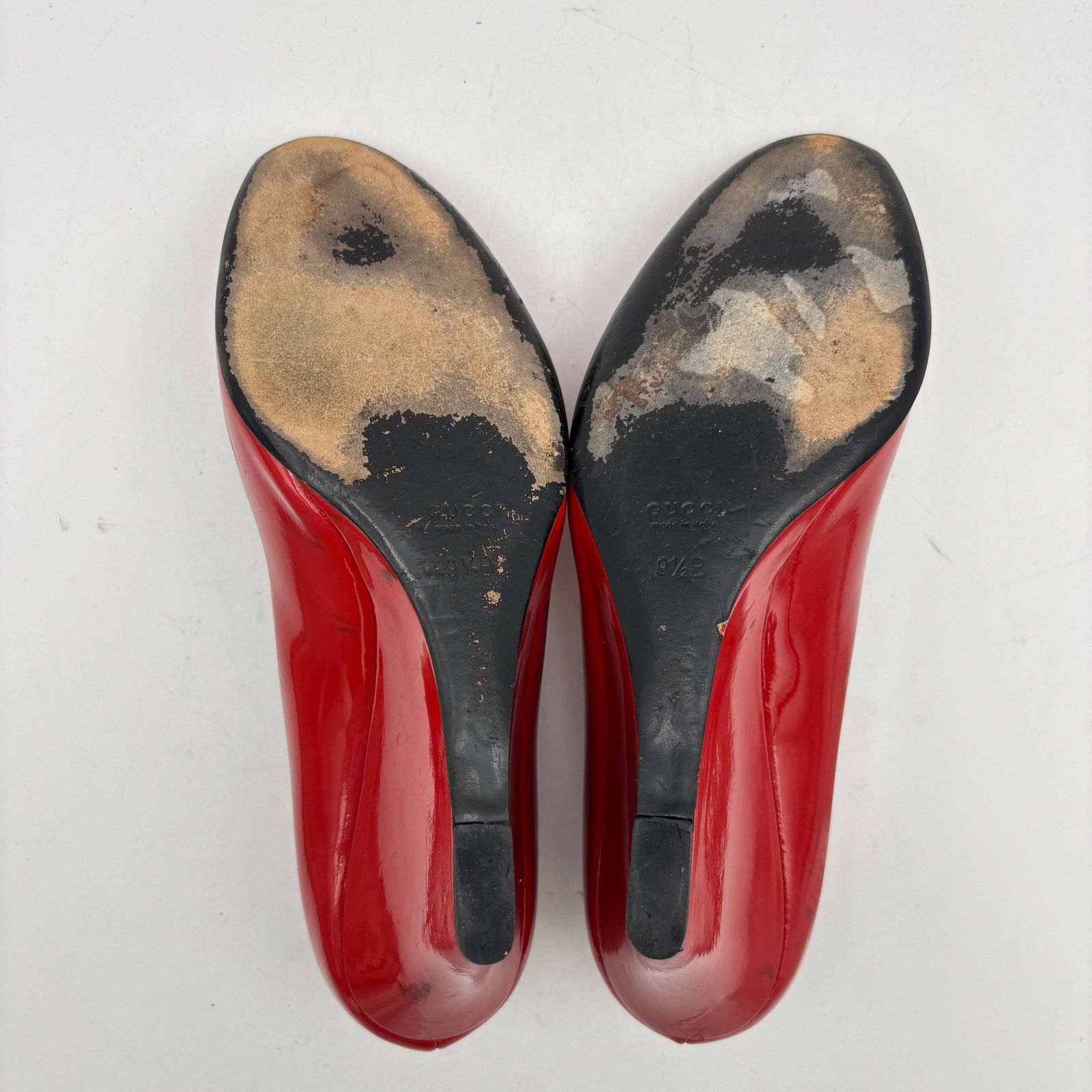 Gucci Gucci Patent Leather Double G Peep Toe Wedge Women's 9.5B Size US 9.5 / IT 39.5 - 8 Thumbnail
