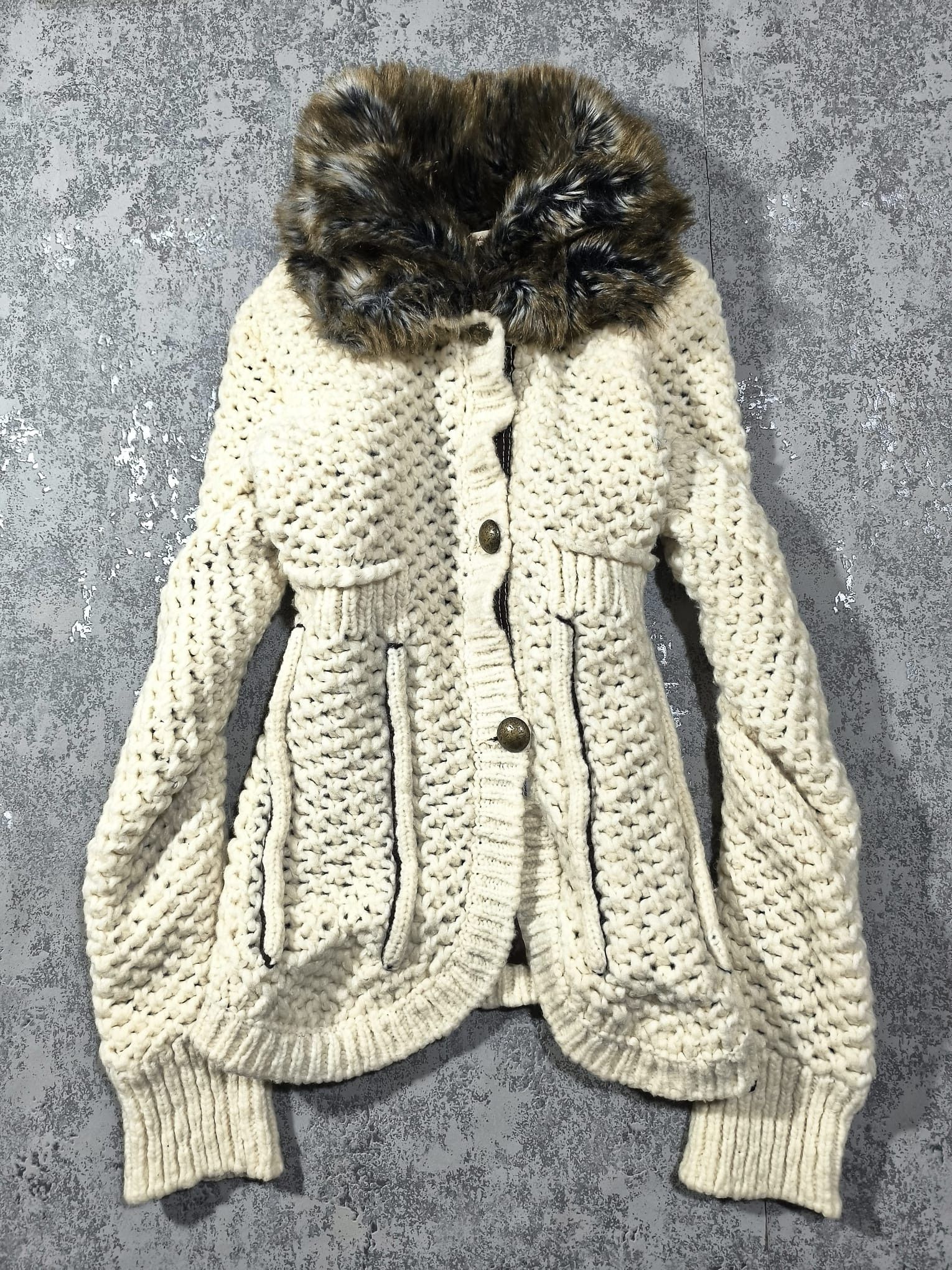Miss Sixty miss sixty fur collar wool knit jacket Size S / US 4 / IT 40 - 3 Thumbnail