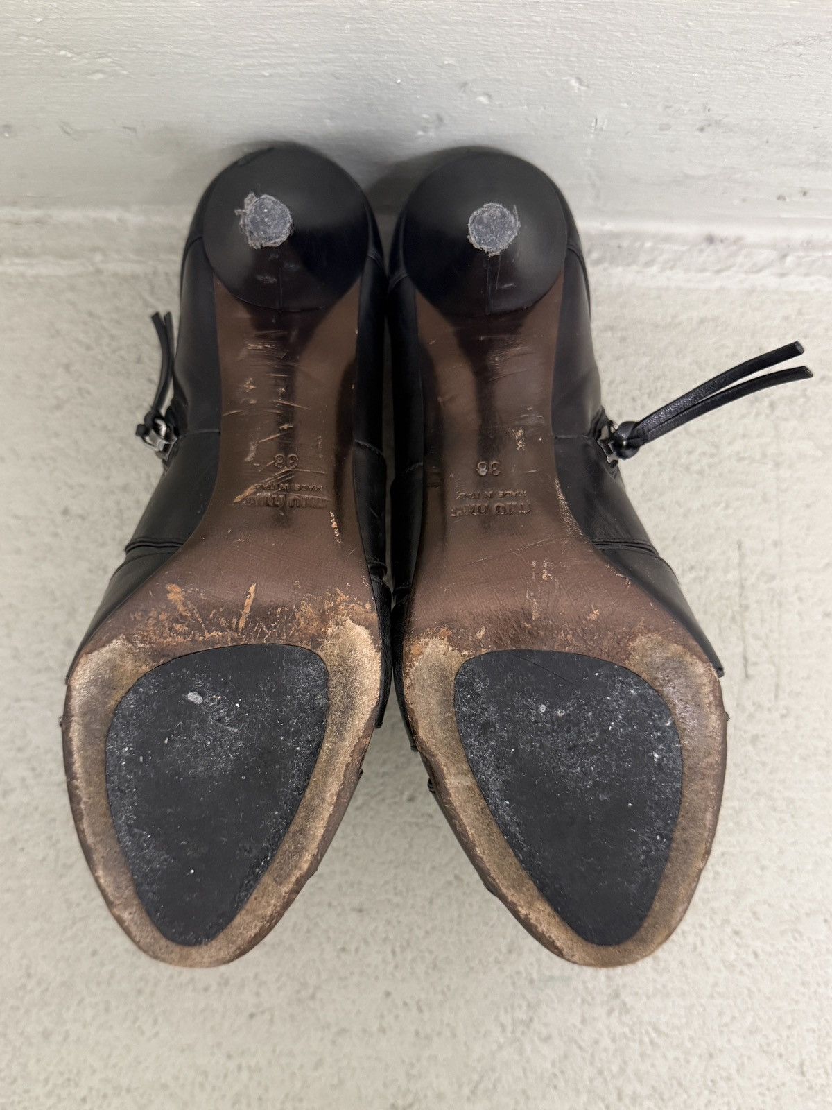 Miu Miu Miu Miu Black Leather Ankle Booties Size US 8 / IT 38 - 4 Thumbnail