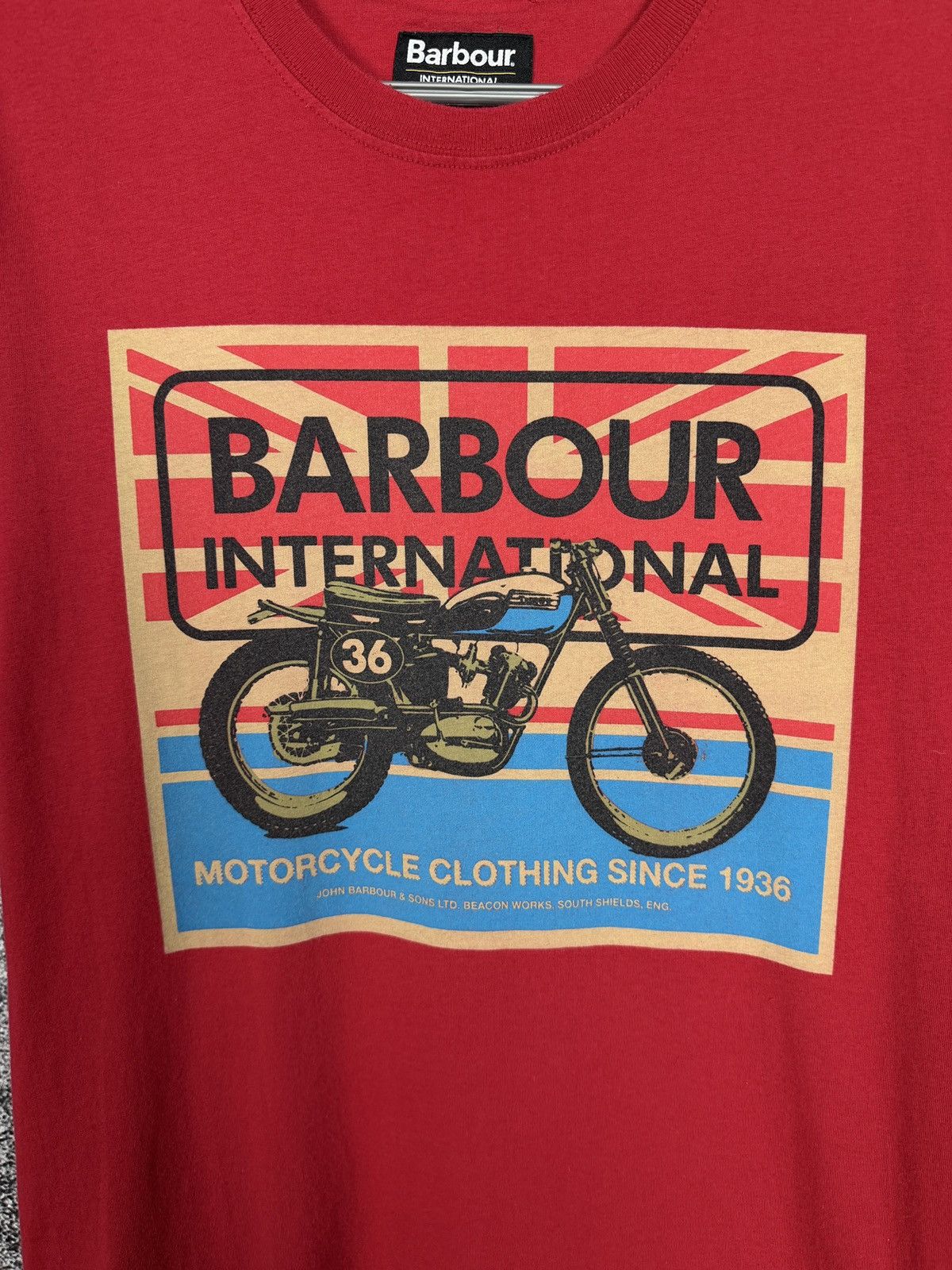 Barbour Barbour International Motorcycle Big Logo T-Shirt Size L Size US L / EU 52-54 / 3 - 6 Thumbnail