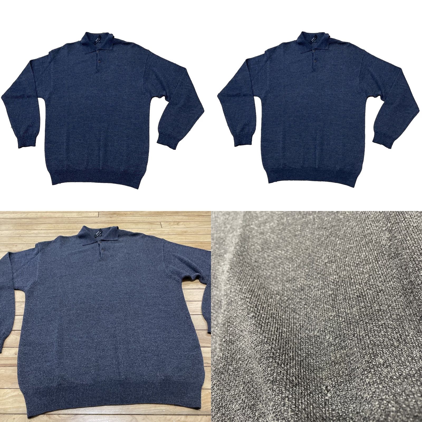 Vintage VINTAGE RENZO Wool Grandpa Knit Sweater Men XL Blue Pique Knit Thermal Preppy Hole Ireland Size US XL / EU 56 / 4 - 9 Thumbnail