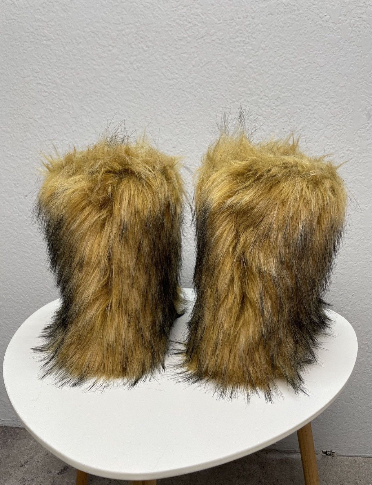 If Six Was Nine Vintage Y2K Balenciaga Style Fur Faux Leather Biker Boots Size US 9 / EU 42 - 4 Thumbnail