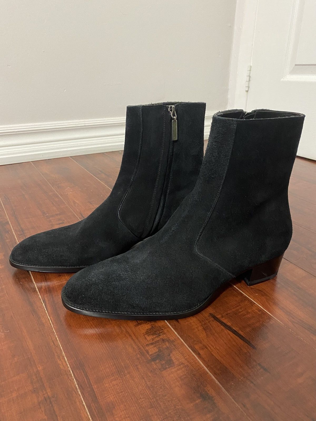 Saint Laurent Paris Saint Laurent Wyatt Zipped Boots in Black Suede Size US 9 / EU 42 - 4 Thumbnail