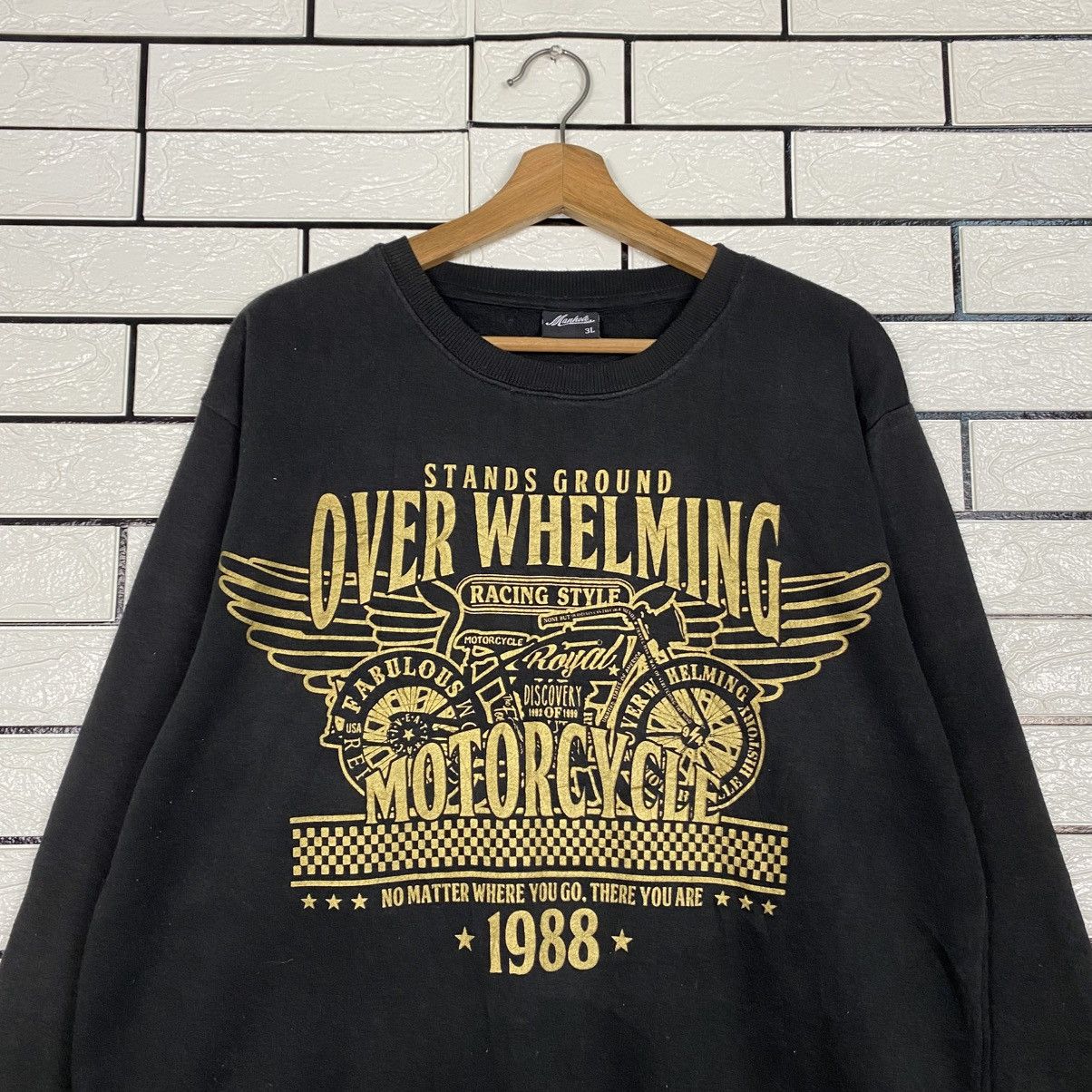 Japanese Brand 📌Punk Biker Style Sweatshirt Over Whelming Motorcycle Size US L / EU 52-54 / 3 - 4 Thumbnail