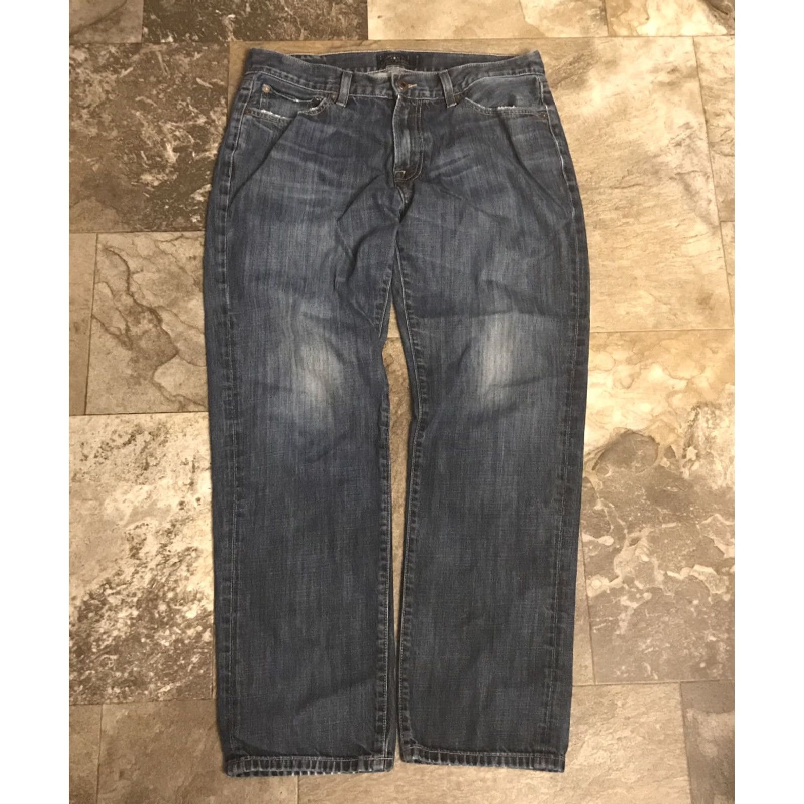Lucky Brand Lucky Brand 221 Original Straight Denim Jeans Mens 33 x 30 Blue Cotton Belt Loops Pockets Regular Vintage: No Size US 33 - 3 Thumbnail