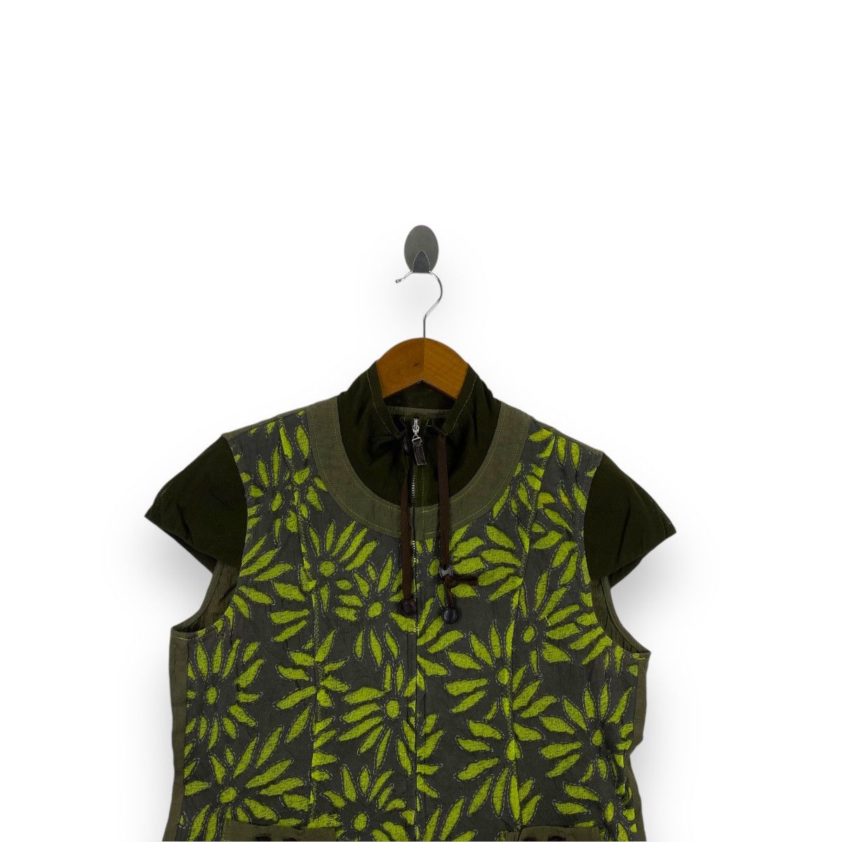 Vintage Vintage DONNA BELLO Green Floral Patterned Sleeveless Size S / US 4 / IT 40 - 2 Thumbnail