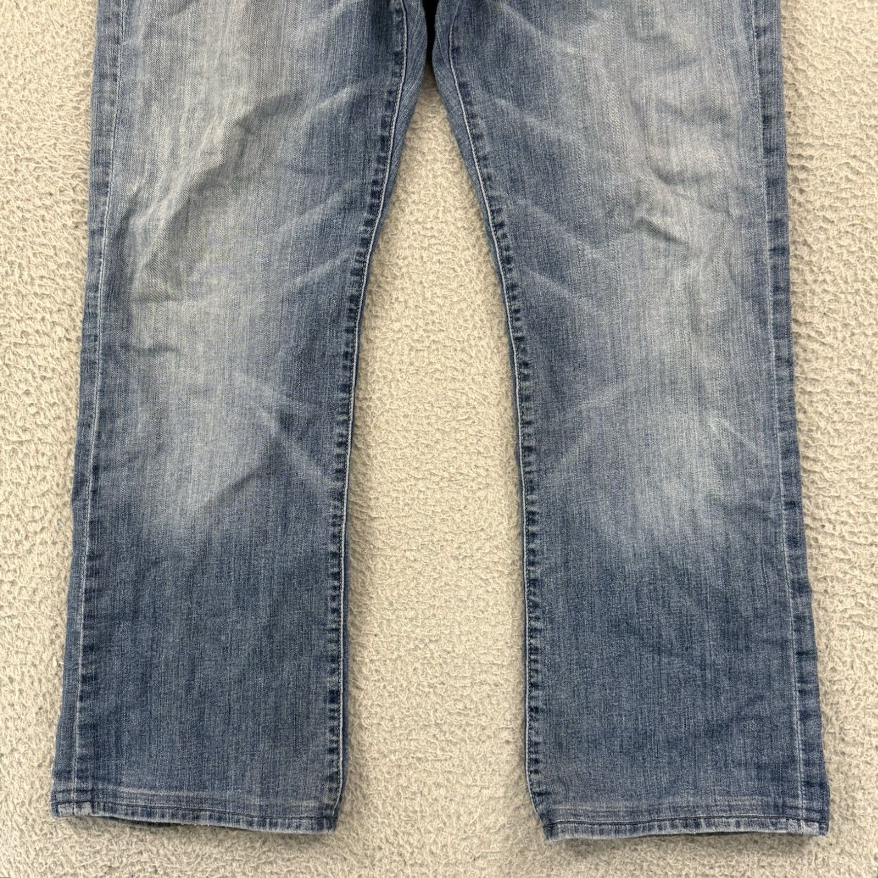7 For All Mankind 7 For All Mankind Bootcut Jeans Mens 34x31 Blue Light Wash Denim Stretch Regular Slim Fit Pockets Logo USA City 7 For All Mankind Austyn Mens Jeans Size US 34 / EU 50 - 2 Thumbnail