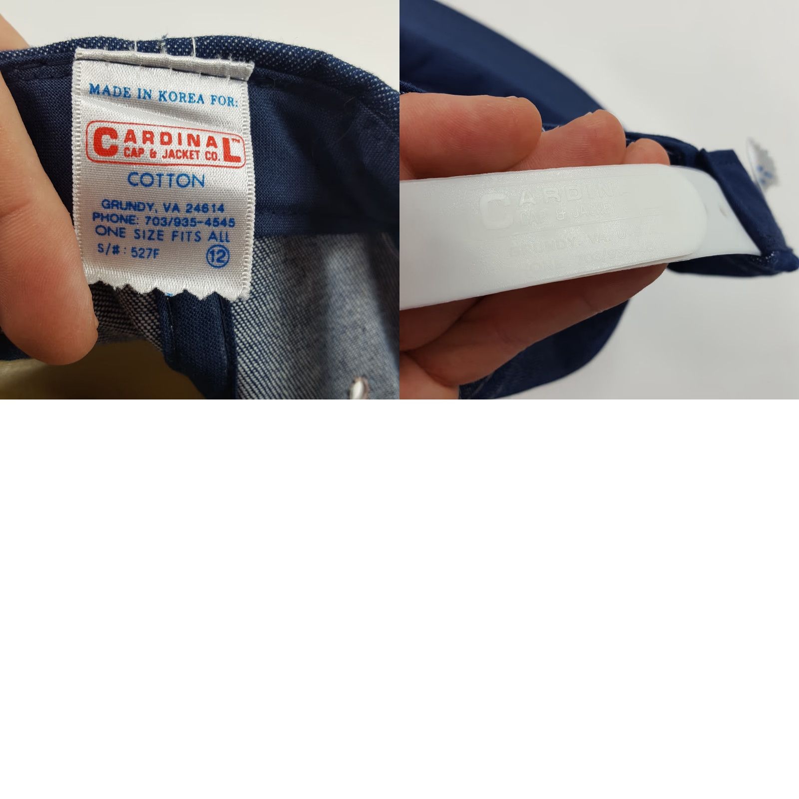 Denime VINTAGE 80s Cardinal Denim Trucker Hat Adjustable Snapback Cap Patch Blue One Size Mens Size ONE SIZE - 8 Thumbnail
