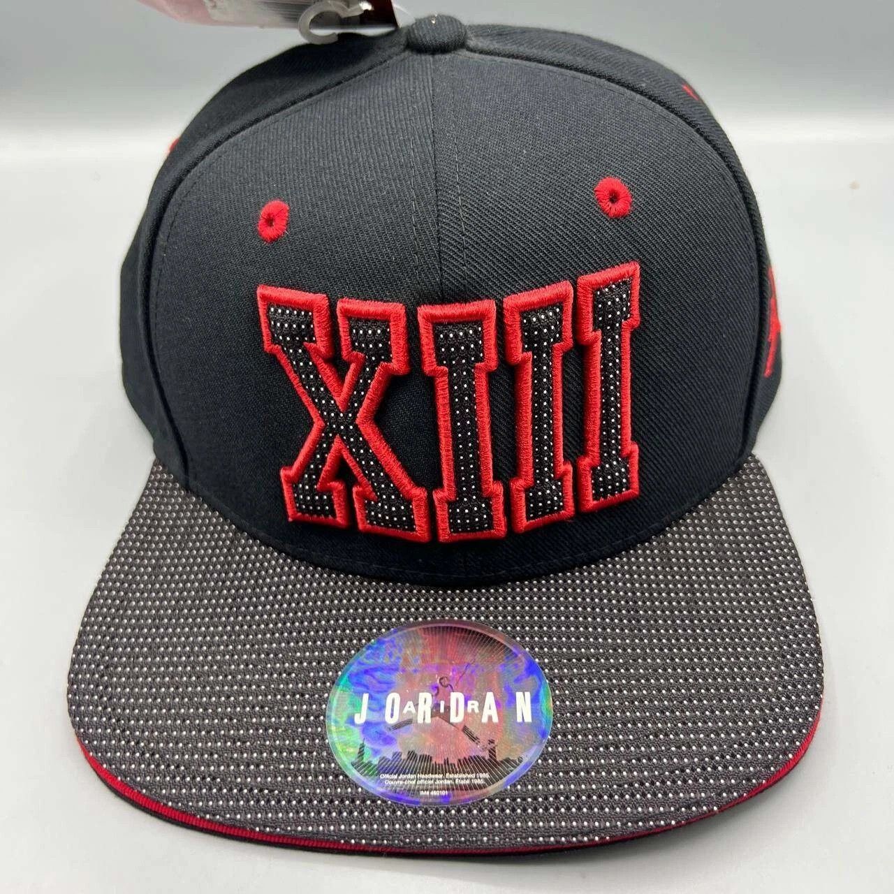 Jordan Brand Air Jordan 13 XIII Bred Hat Men Embroidered Snap Back Cap Size ONE SIZE - 1 Thumbnail