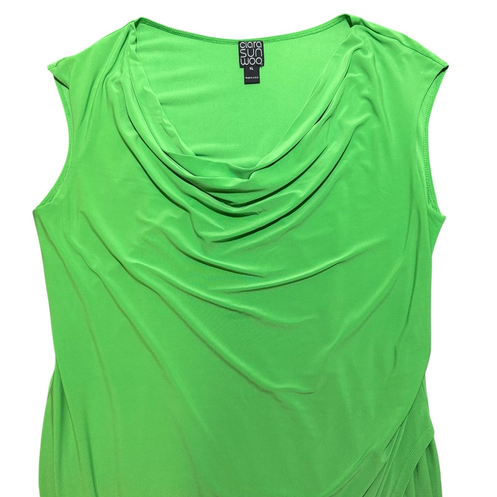 Other Clara Sunwoo Sun Woo Dress Draped Gathered Flowy Green XL Size XL / US 12-14 / IT 48-50 - 2 Thumbnail