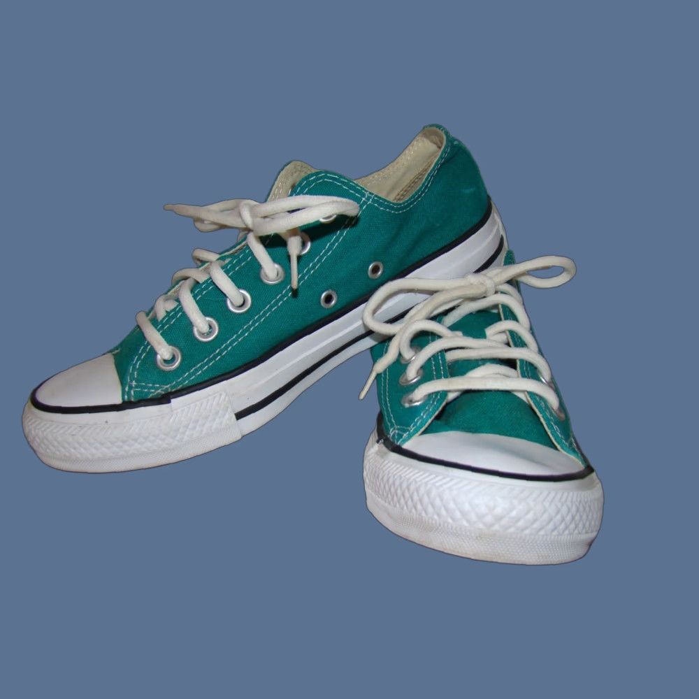 Converse Converse Womens Teal Green Canvas All Star Low Top Sneakers Tennis Shoes Size M / US 6-8 / IT 42-44 - 1 Thumbnail