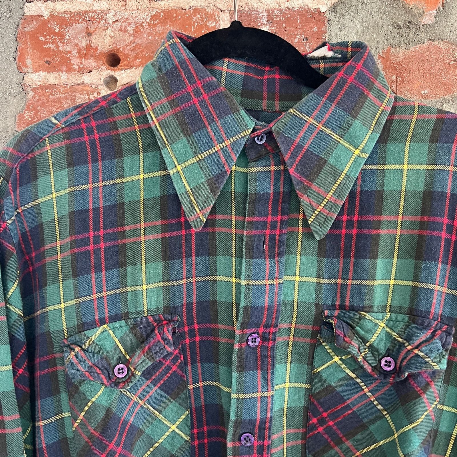 Knightsbridge RARE VTG Royal Knight Flannel Shirt Dagger Collar 24x30 Size US XL / EU 56 / 4 - 1 Thumbnail