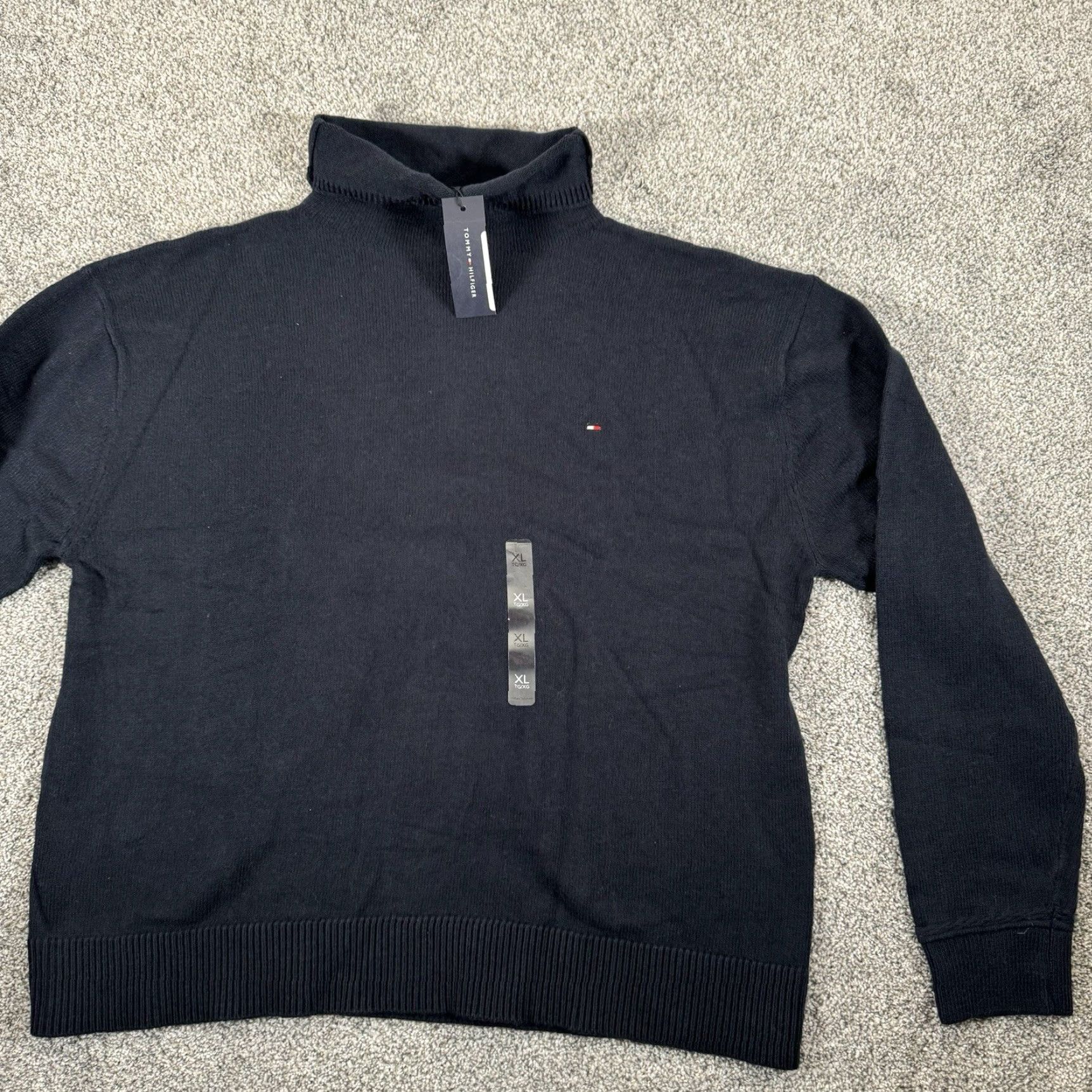 Tommy Hilfiger Tommy Hilfiger Sweater Womens XL Relaxed Mockneck Academia Preppy Navy Blue Knit Pullover Size XL / US 12-14 / IT 48-50 - 4 Thumbnail