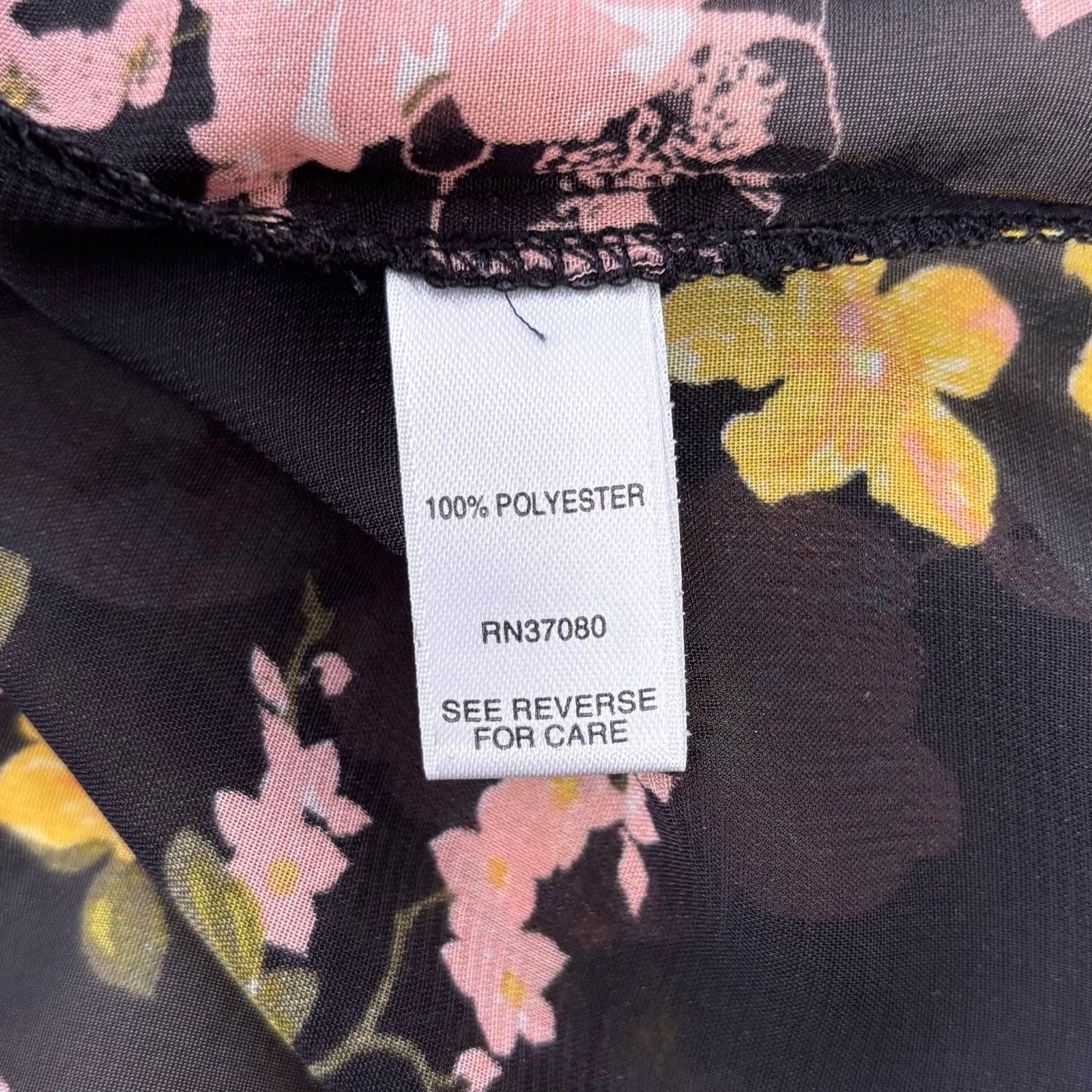 Other C Established 1946 Sheer Black Floral Kimono Overshirt Size L / US 10 / IT 46 - 12 Thumbnail