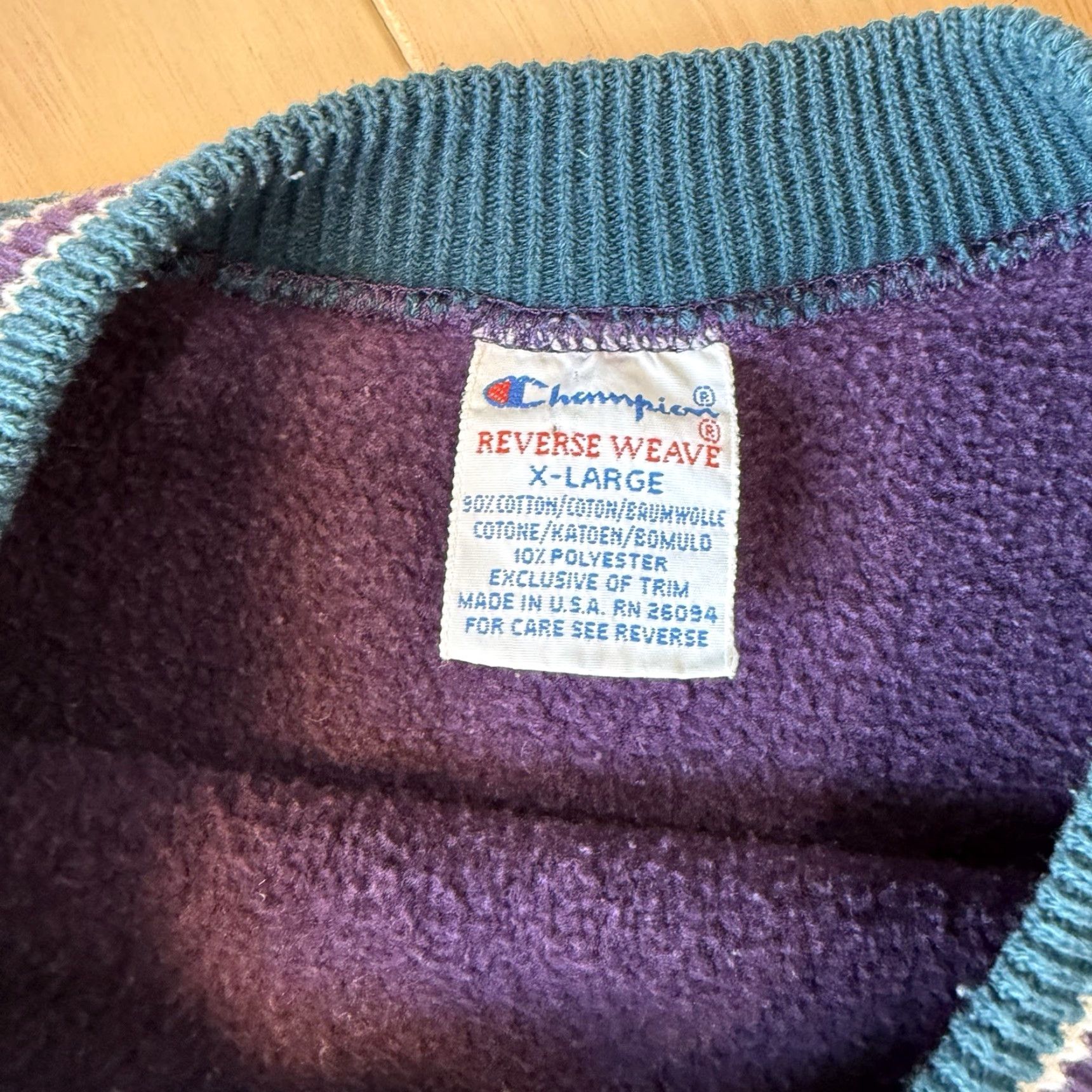 Champion VINTAGE Champion Reverse Weave Sweatshirt XL Purple 90s Fleece Made in USA Size US XL / EU 56 / 4 - 7 Thumbnail