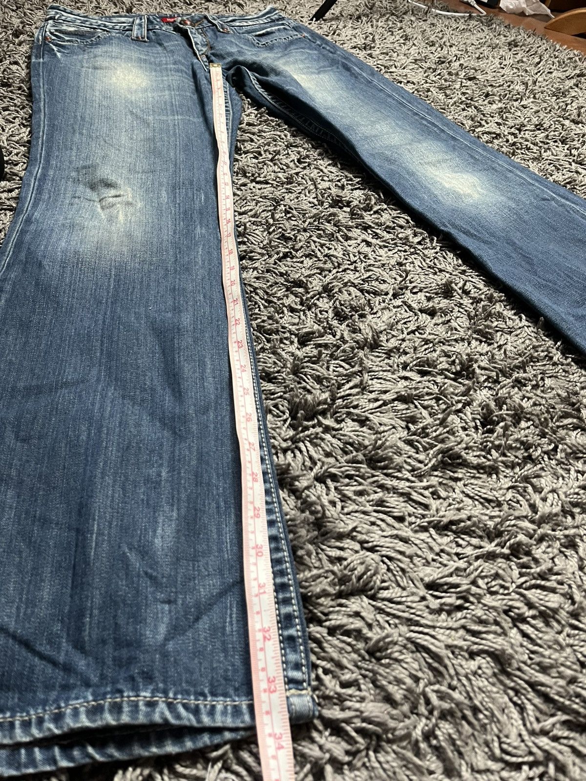 Japanese Brand Archive Indian Rose Cinch Back Aztec Flared Denim 