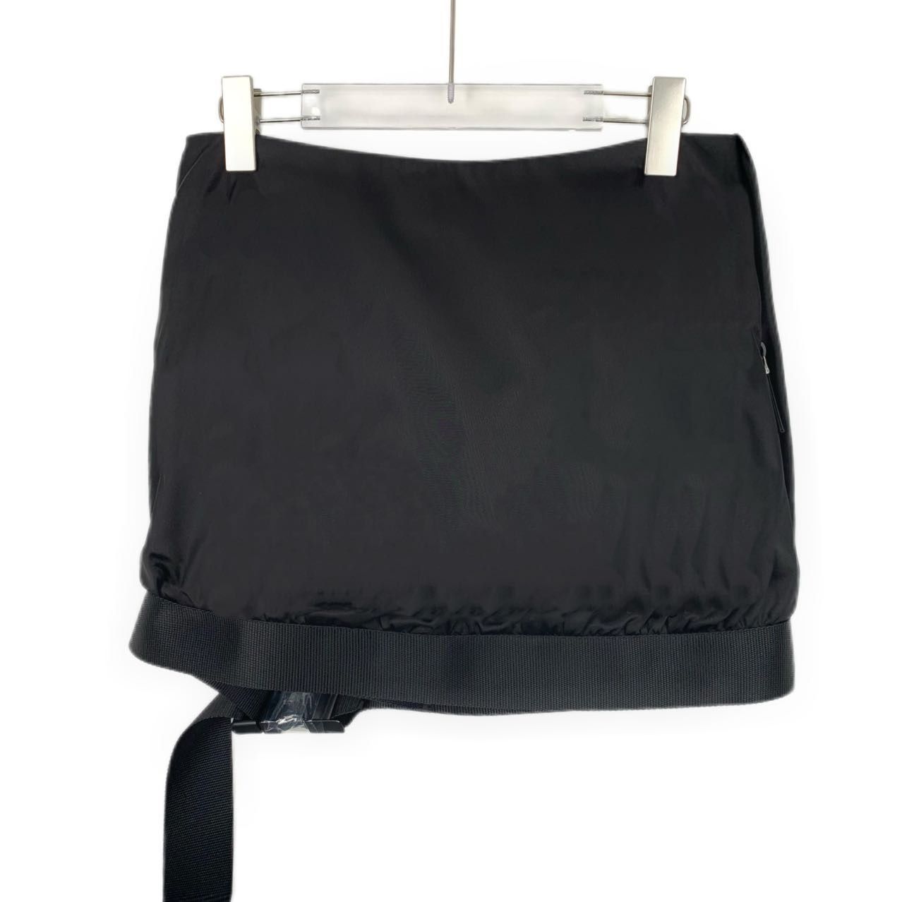 Prada Prada Black Nylon Belted Mini Skirt With Front Pocket Size 27" / US 4 / IT 40 - 2 Thumbnail