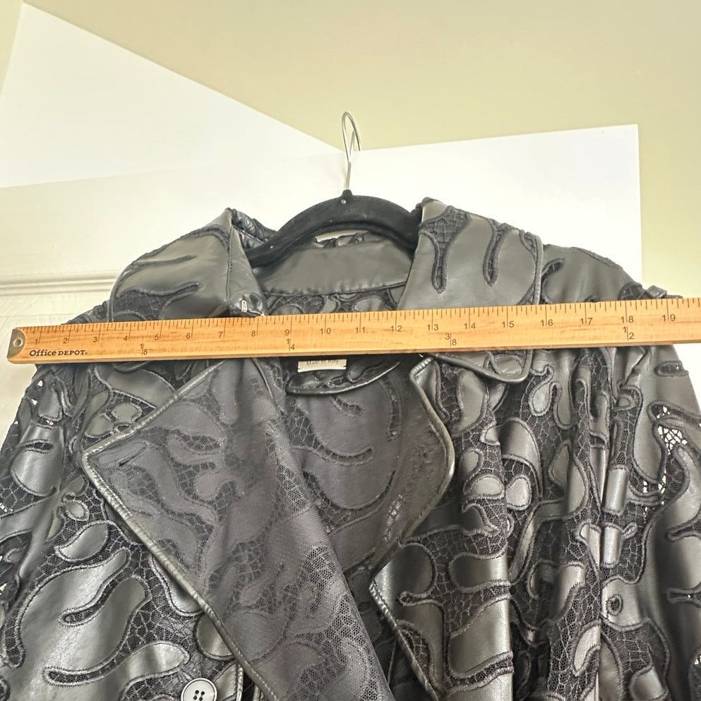 Alexander McQueen Alexander McQueen Black Leather Lace Belted Trench Coat 14 Size XL / US 12-14 / IT 48-50 - 17 Thumbnail