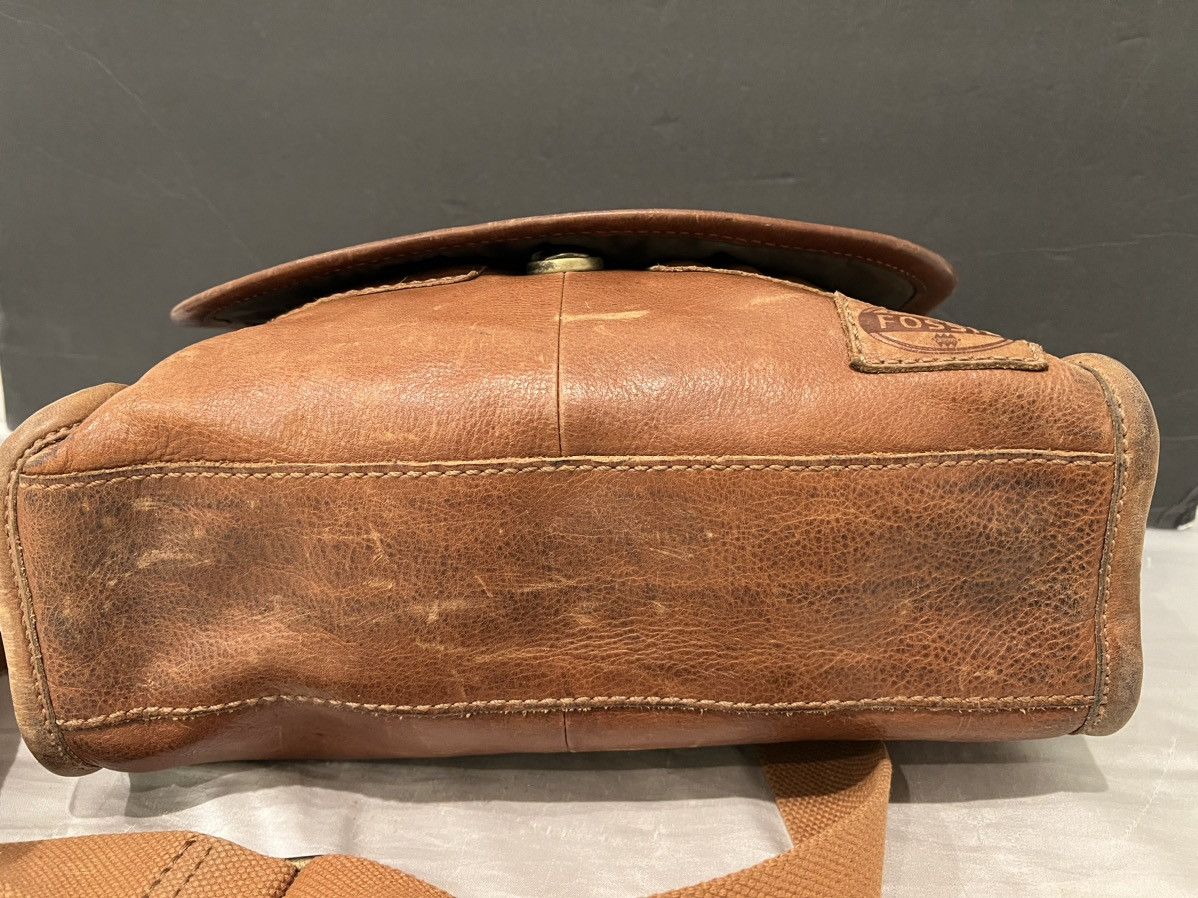 Fossil × Vintage Vintage Fossil Cognac Crossbody Messenger Bag 14x12 Size ONE SIZE - 9 Thumbnail