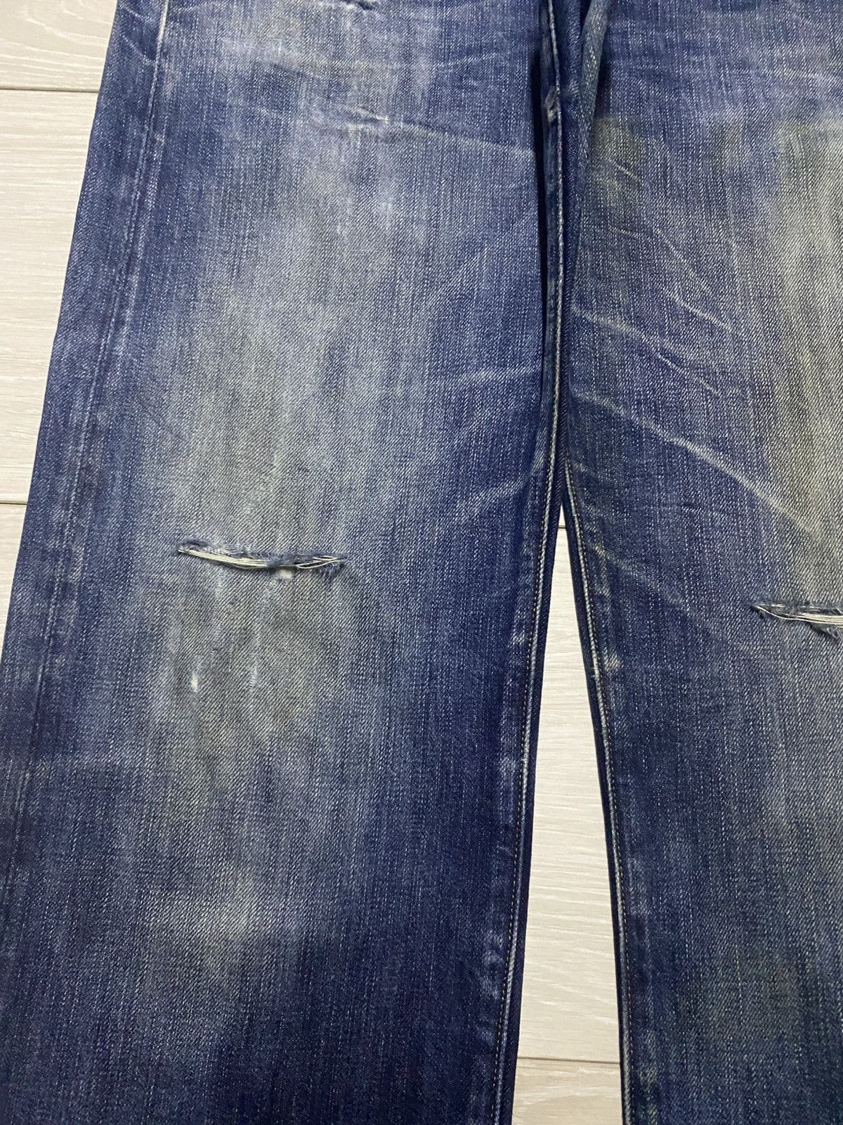 G-Star Vintage G Star Raw Denim Blue Wash Distressed Straight Jeans Size US 29 - 7 Thumbnail
