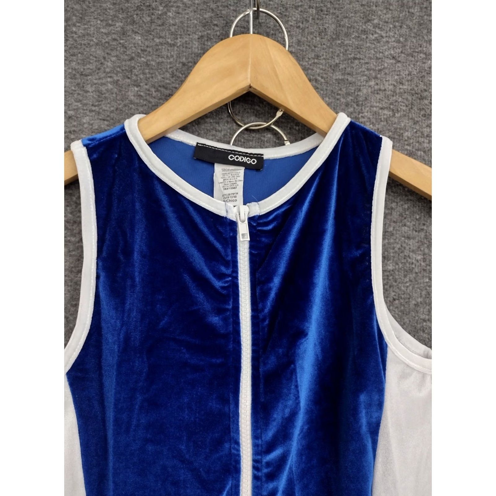 Vintage Codigo Women's Yoga Sleeveless Tight 1/4 Zip Round Neck Blue Jumpsuit Size S Size 28" / US 6 / IT 42 - 6 Thumbnail