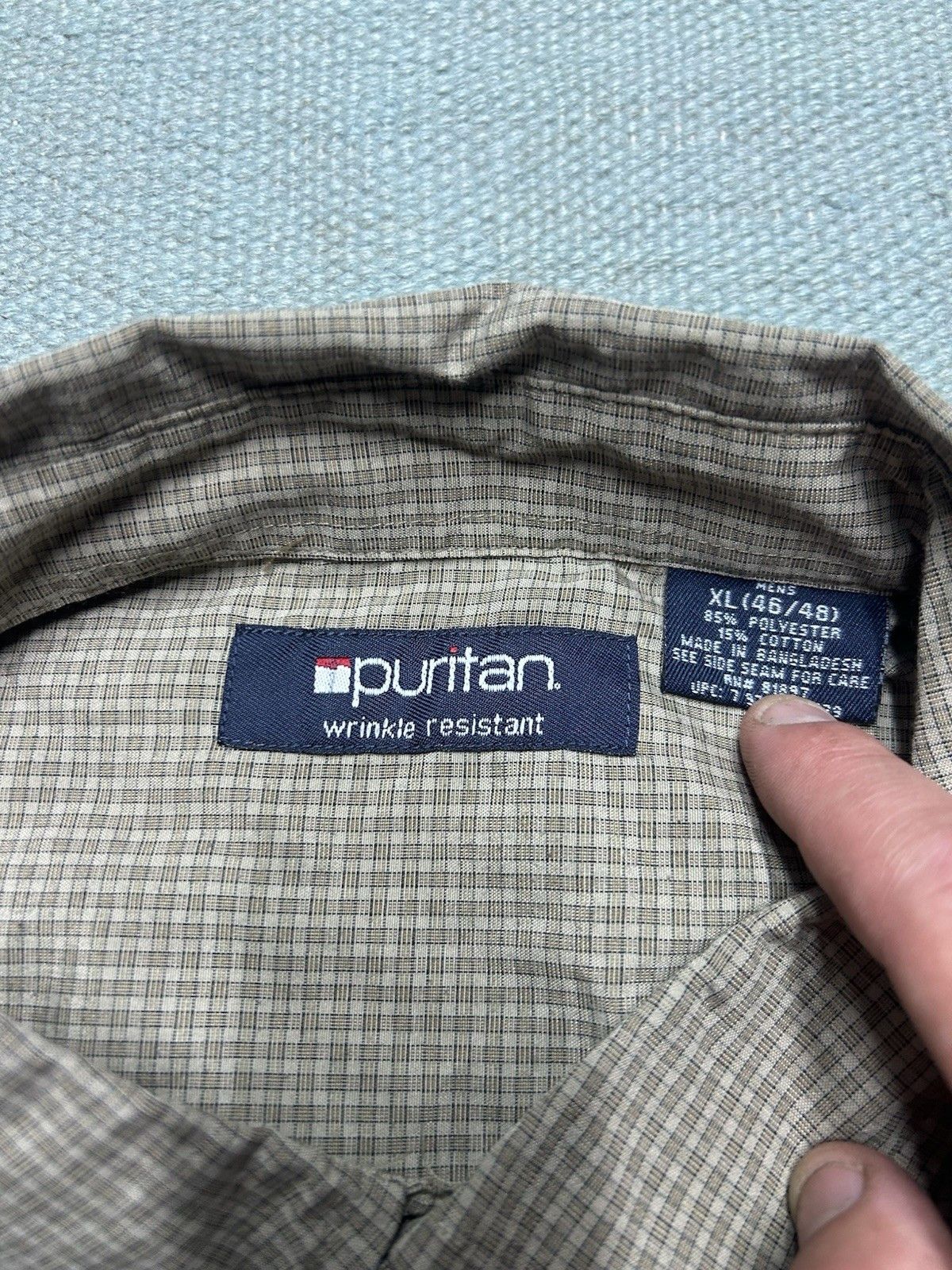 Vintage Puritan button shirt polyester cotton blend plaid check XL Size US XL / EU 56 / 4 - 4 Thumbnail
