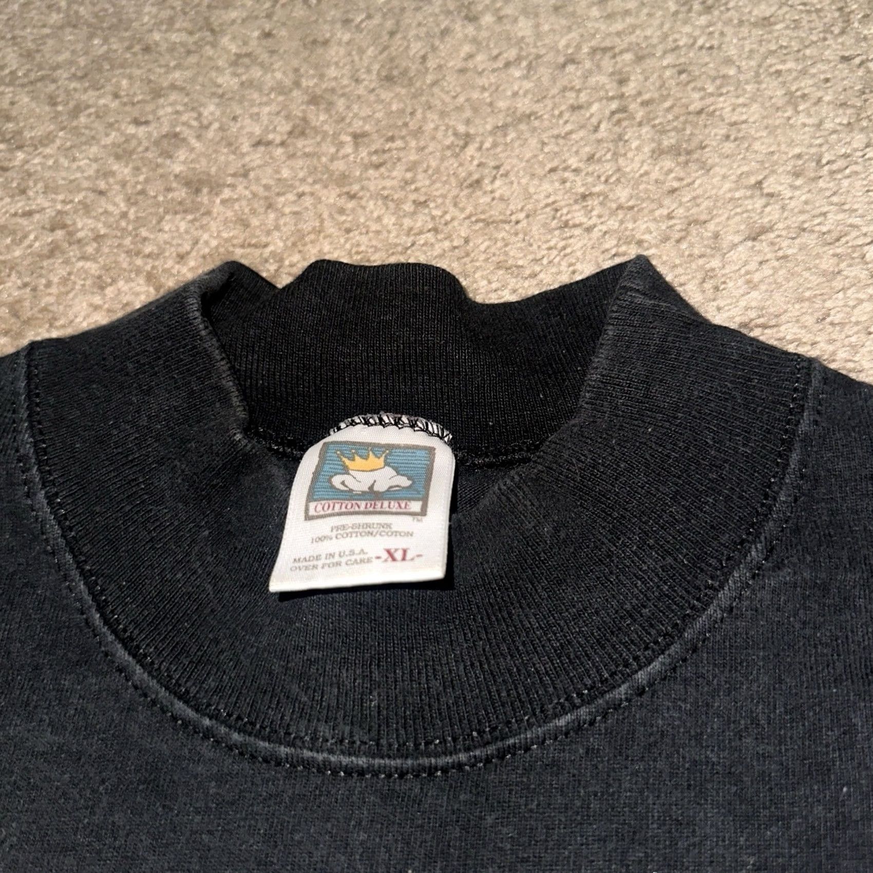 Vintage VINTAGE Cotton Deluxe Shirt Mens XL Art Tee Long Sleeve 90s Black Graphic Print Logo Accent Size US XL / EU 56 / 4 - 4 Thumbnail