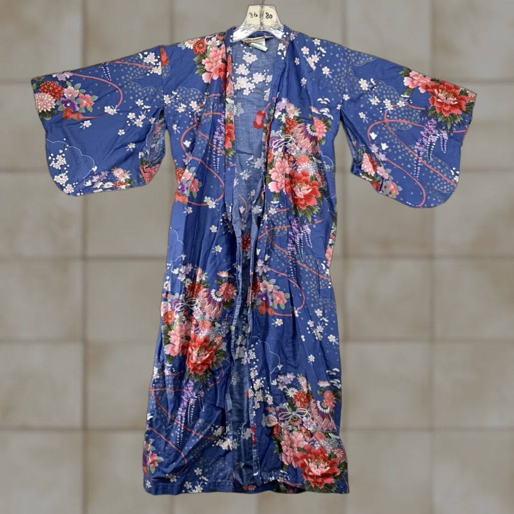 Vintage VINTAGE Bohemian Womens Blouse 2XS Cotton Floral Kimono Wrap Top Fall Spring Summer Size XXS / US 00 / IT 34 - 1 Thumbnail