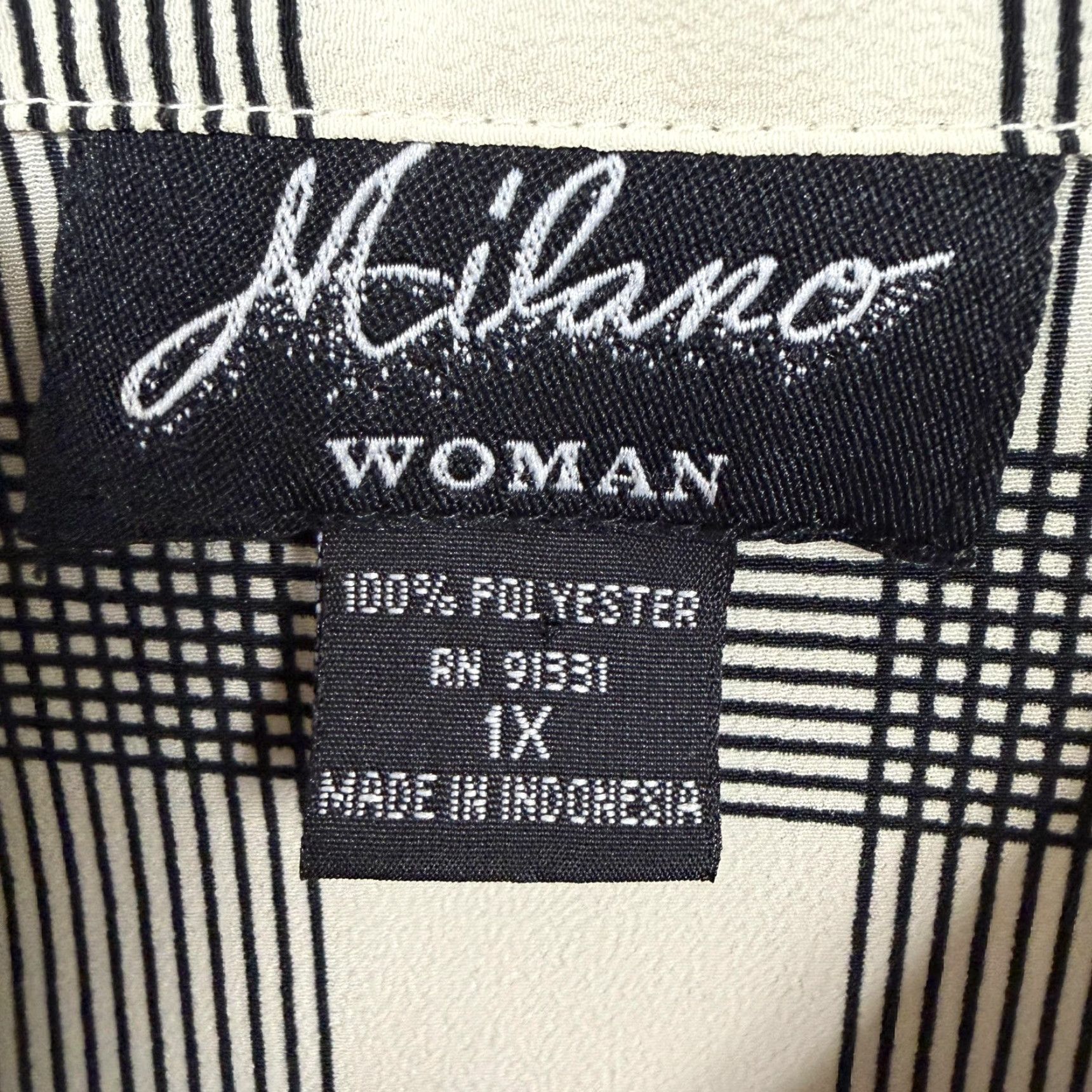 Vintage VINTAGE Milano Shirt Women 1X Plus Plaid Black Cream 90s Preppy Button-Up Long Sleeve Casual Vintage Size XL / US 12-14 / IT 48-50 - 5 Thumbnail