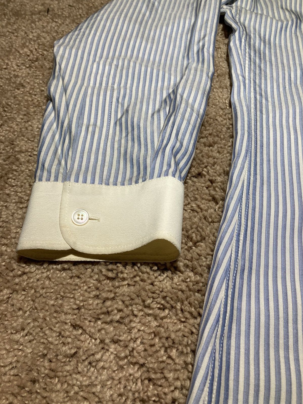 Celine SS22 Celine Oversized Striped Silk Shirt Triomphe 2022 Hedi Size US S / EU 44-46 / 1 - 6 Thumbnail
