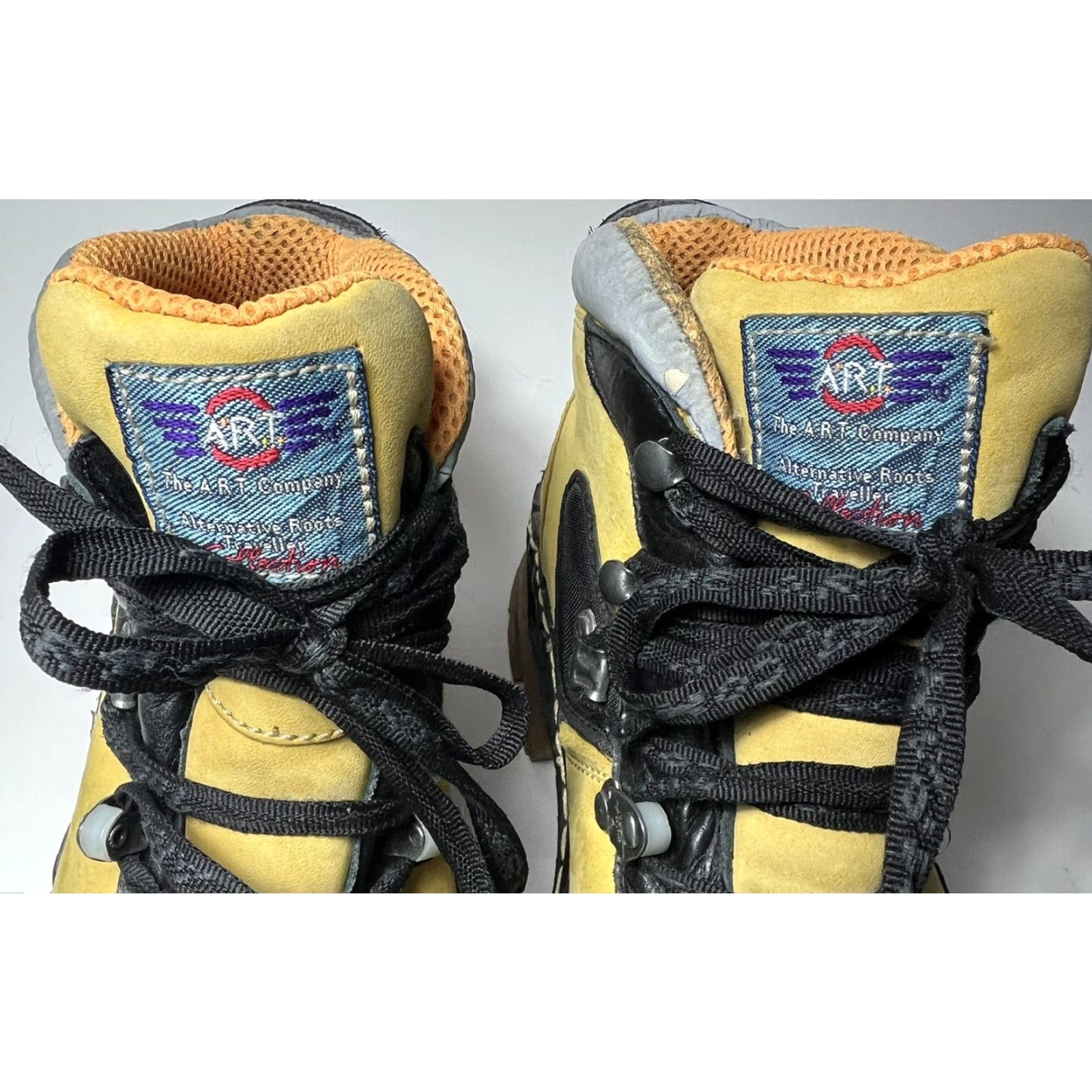 Vintage VINTAGE The Art Company Boots Platform Mens 5.5 Women 7 38 E Buckle Leather Yellow Round Toe Ankle Boot Size US 6 / IT 36 - 6 Thumbnail
