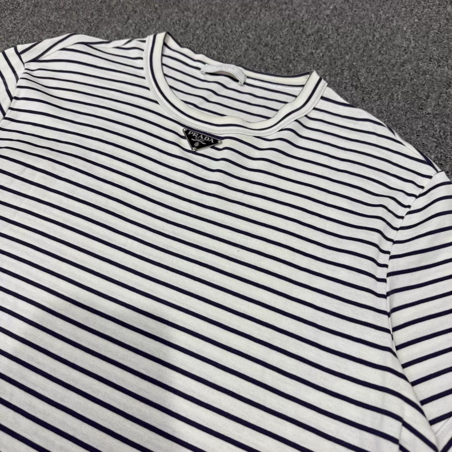 Prada Prada Striped Triangle Logo SS Tee XL 99New Size XL / US 12-14 / IT 48-50 - 3 Thumbnail